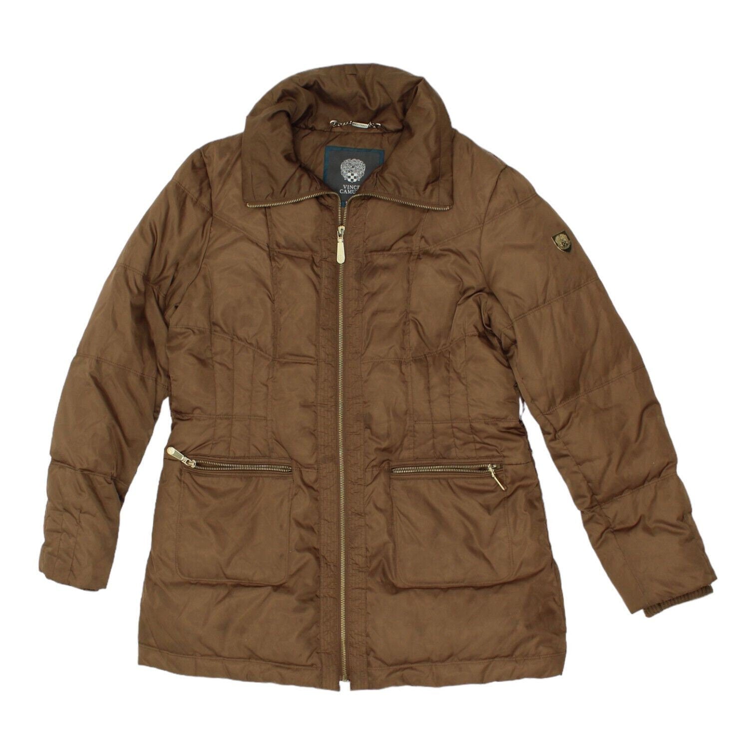 Vince Camuto Womens Brown Mid Length Padded Coat Vintage Designer Jacket VTG Graphic Tee – Warm & Stylish · Top Pick For Any Outfit