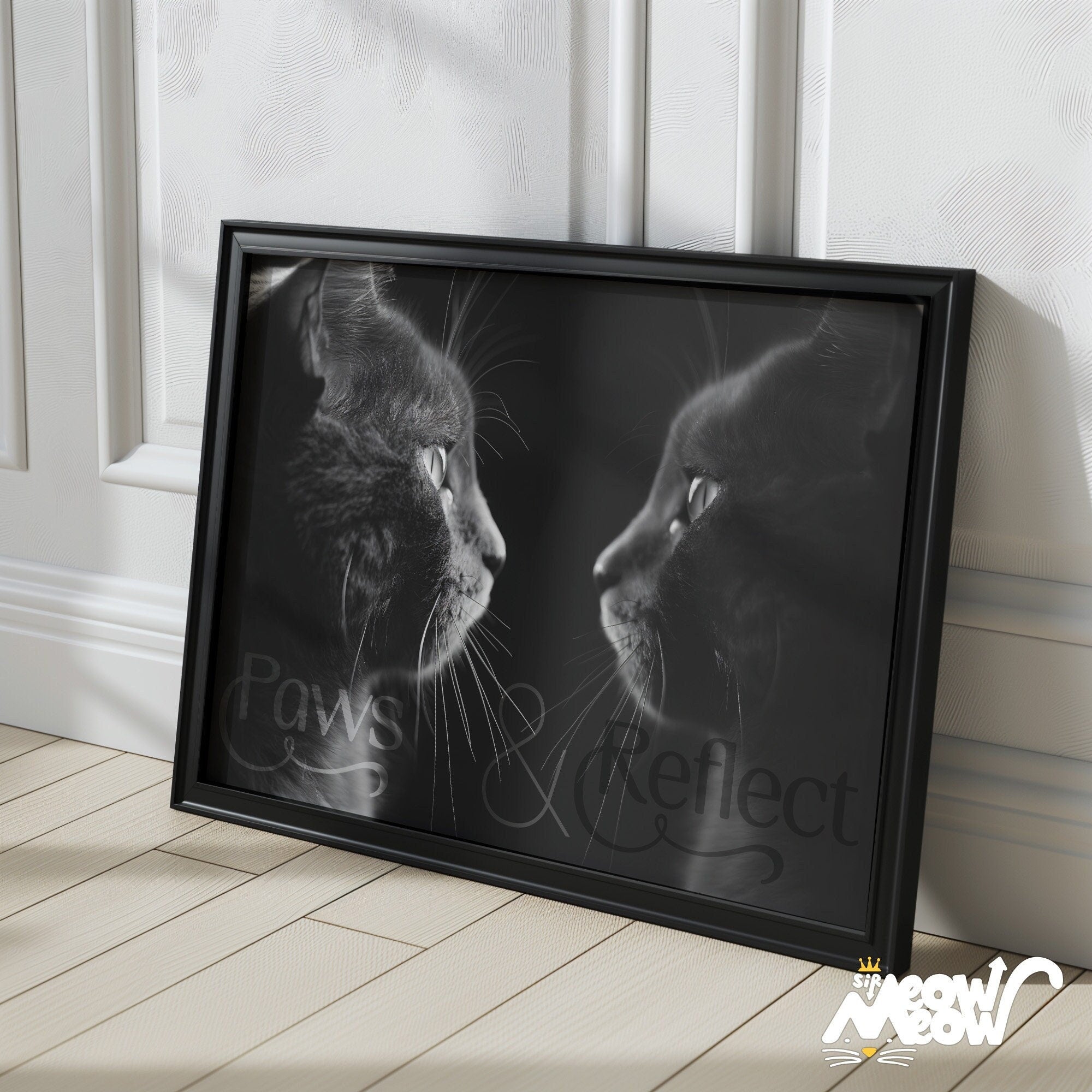 Paws and Reflect Cat Wall Art Instant Download Cat Poster Printable Cat Reflection Gift Digital Kitten Wall Decor Graphic Tee – Soft Feel · Perfect For Daily Wear