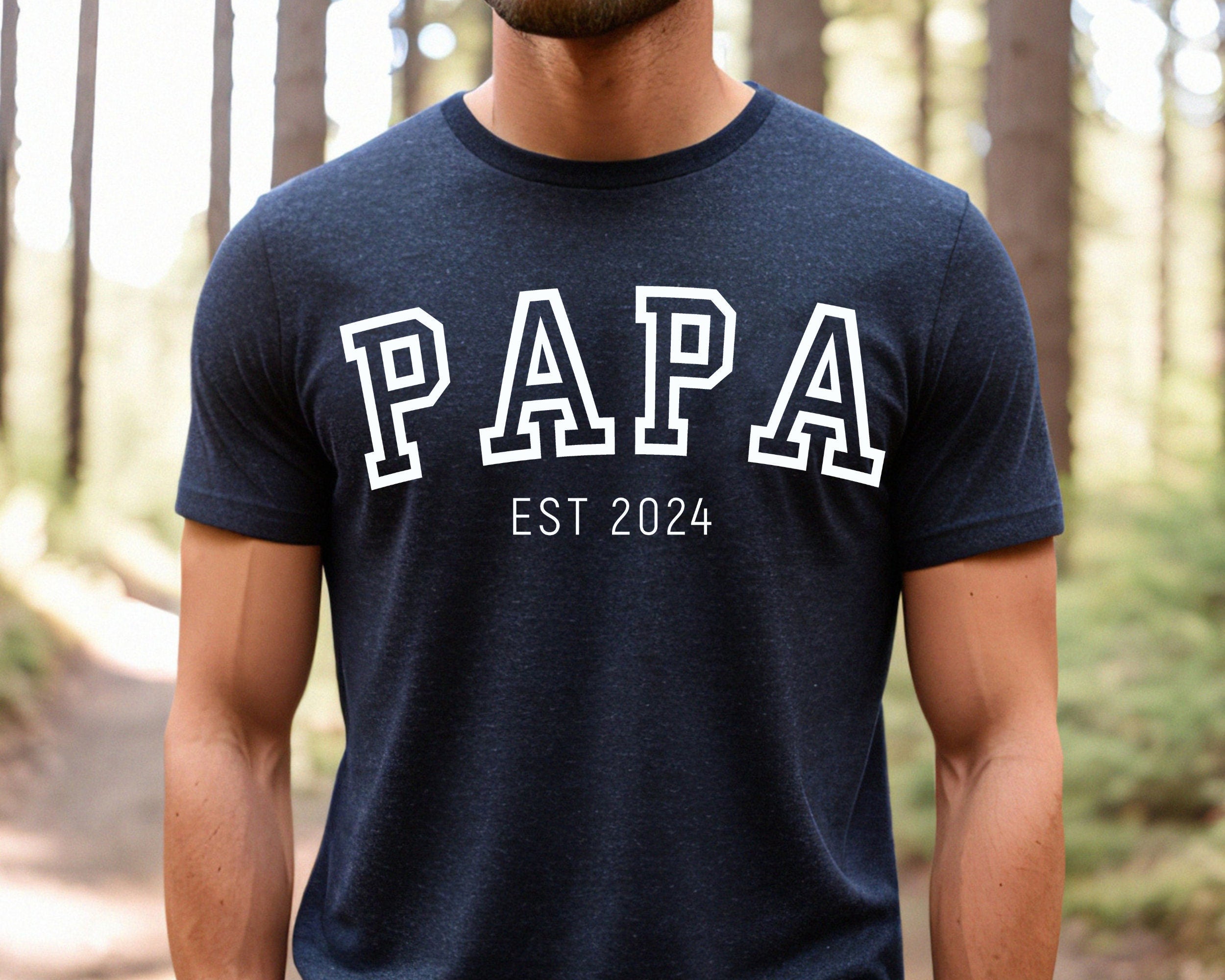 Personalized Papa Est Shirt Papa Tshirt Papa Shirt Gift for Papa Papa Tee Papa with Est Date Graphic Tee – Aesthetic Look · Top Pick For Any Outfit