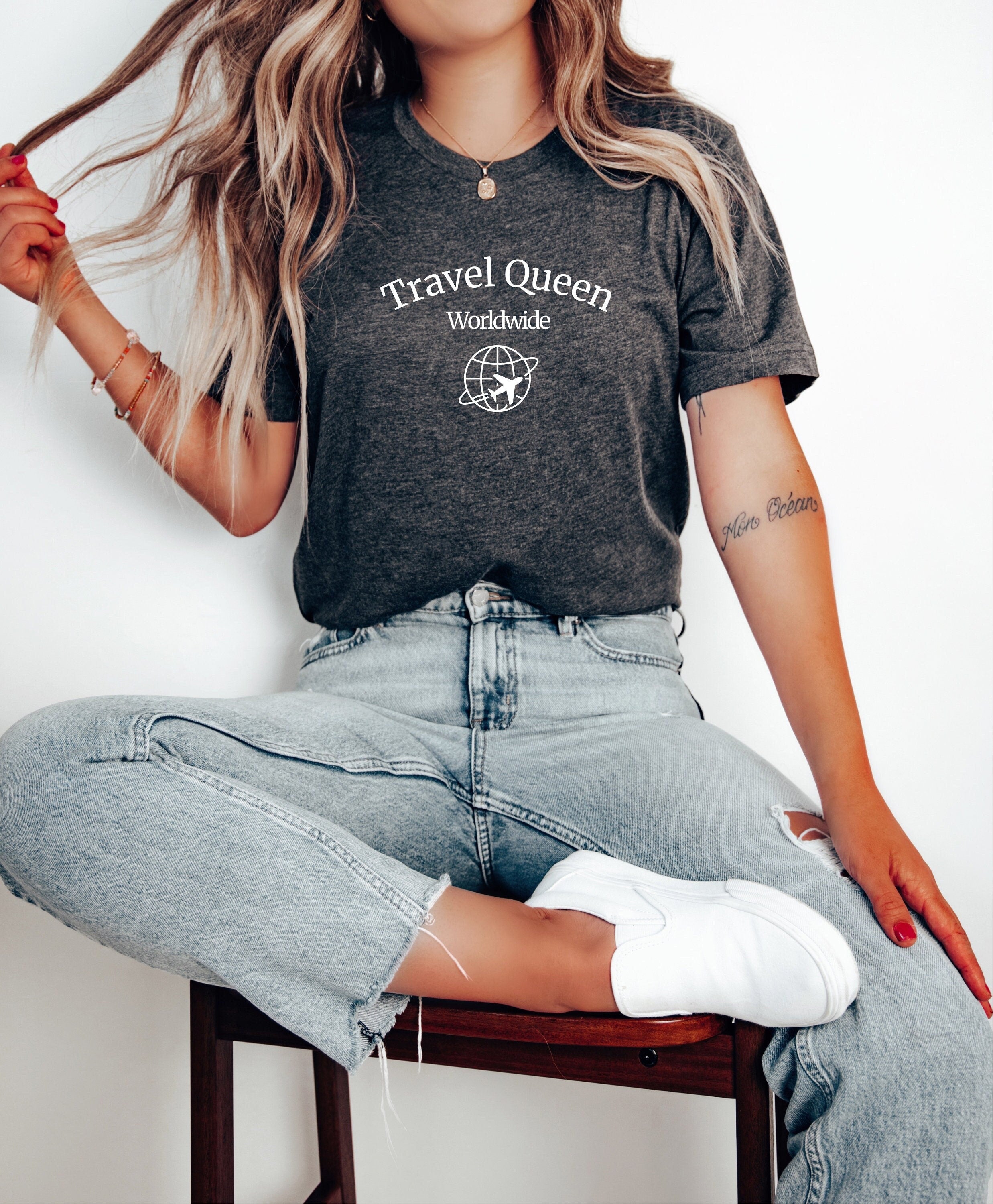 Travel Queen TShirt Road Trip Shirt For Her Women39s Travel Top Travel Inspirational T Shirt Vacation Queen T Shirt Graphic Tee – Bold Style · Trending Graphic Apparel