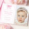 Pink Birthday Invitation with Picture Invitation Template 1st Birthday Invite Classic Pink Grandmillenial Invite with Photo Pink Bow PINK1 Graphic Tee – Everyday Comfort · Great Gift For Fans