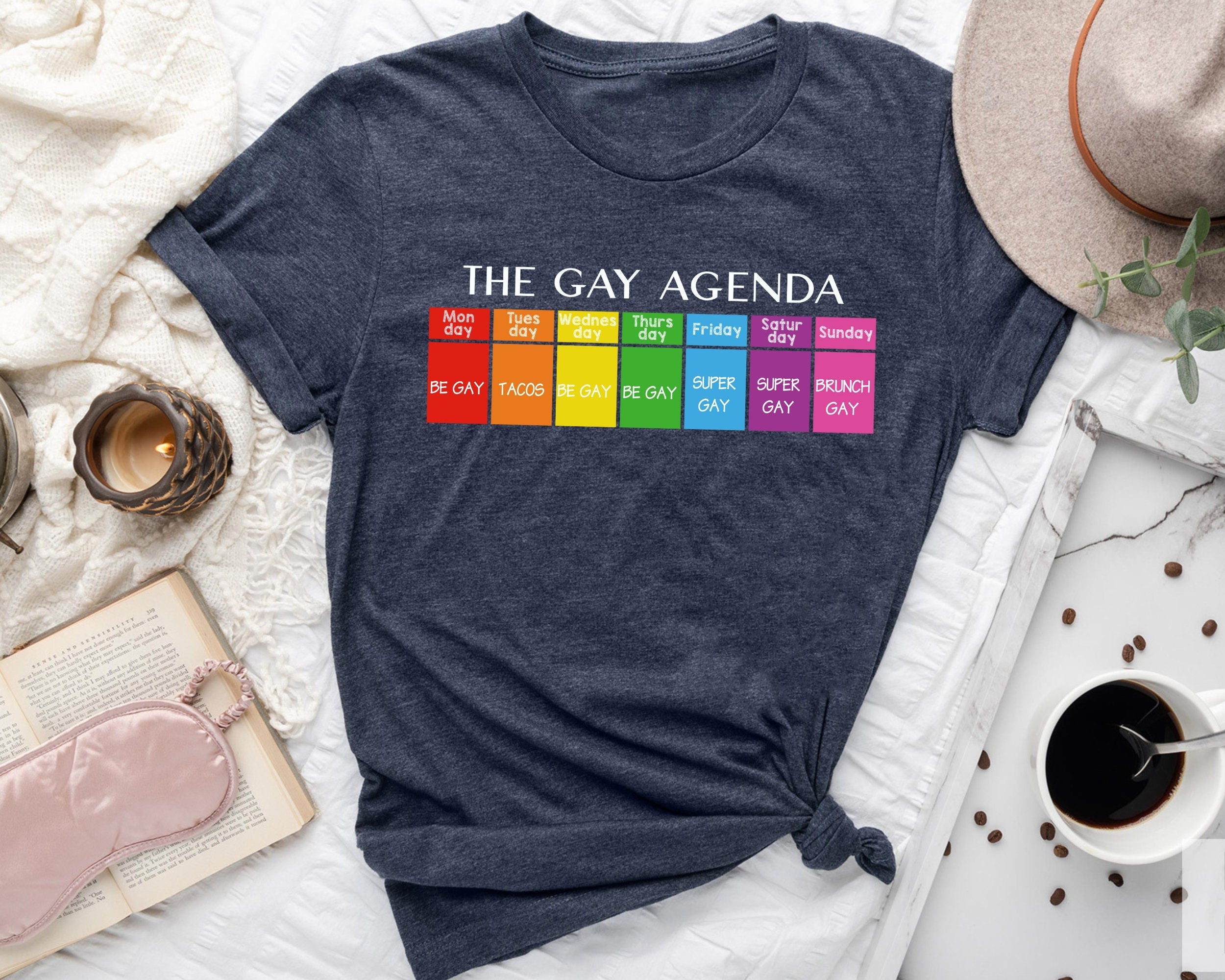 The gay agenda pride month t shirt Graphic Tee – Feel-Good Design · Trending Graphic Apparel