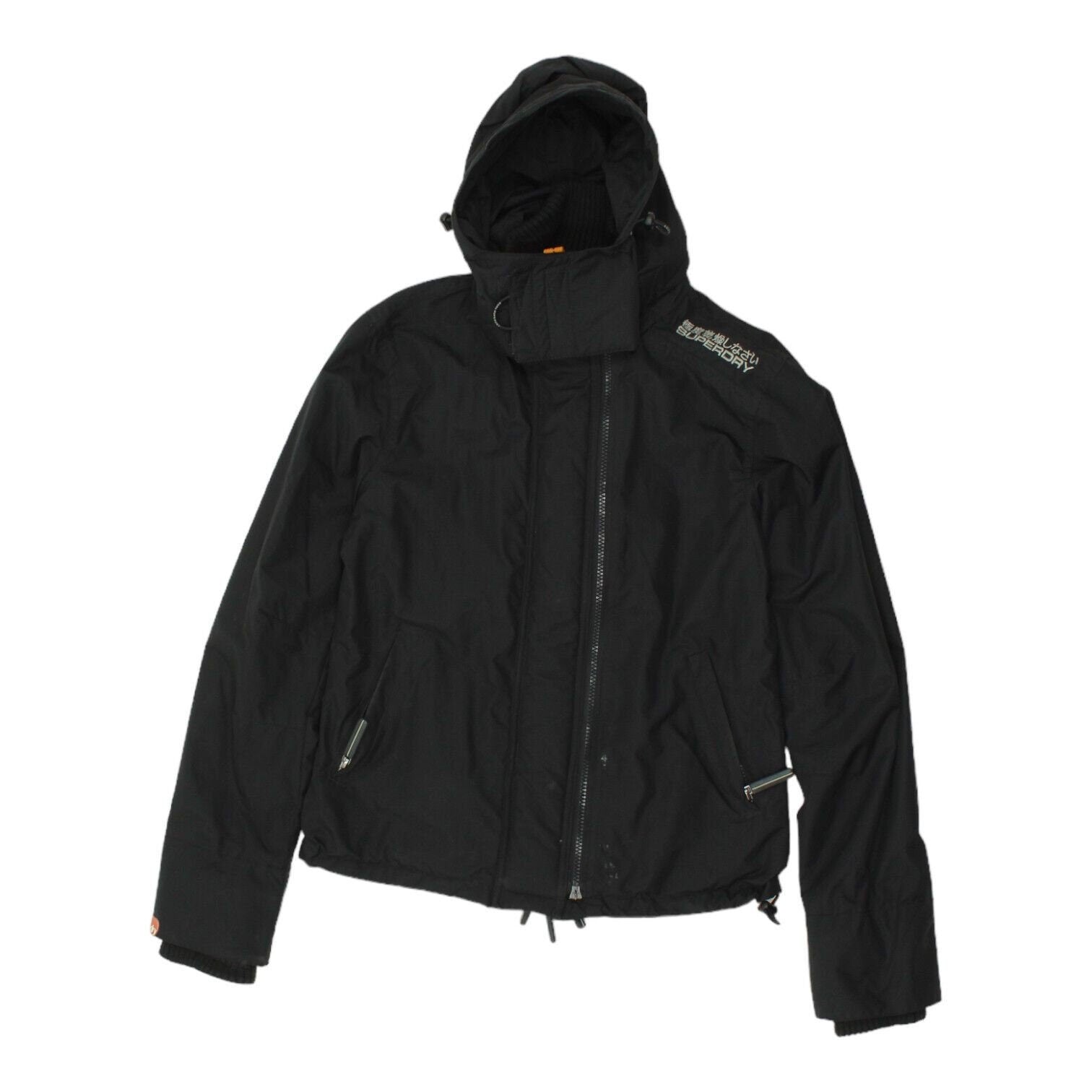 Superdry Womens Black Nylon Hooded Windcheater Jacket Vintage Designer VTG Graphic Tee – Warm & Stylish · Top Pick For Any Outfit