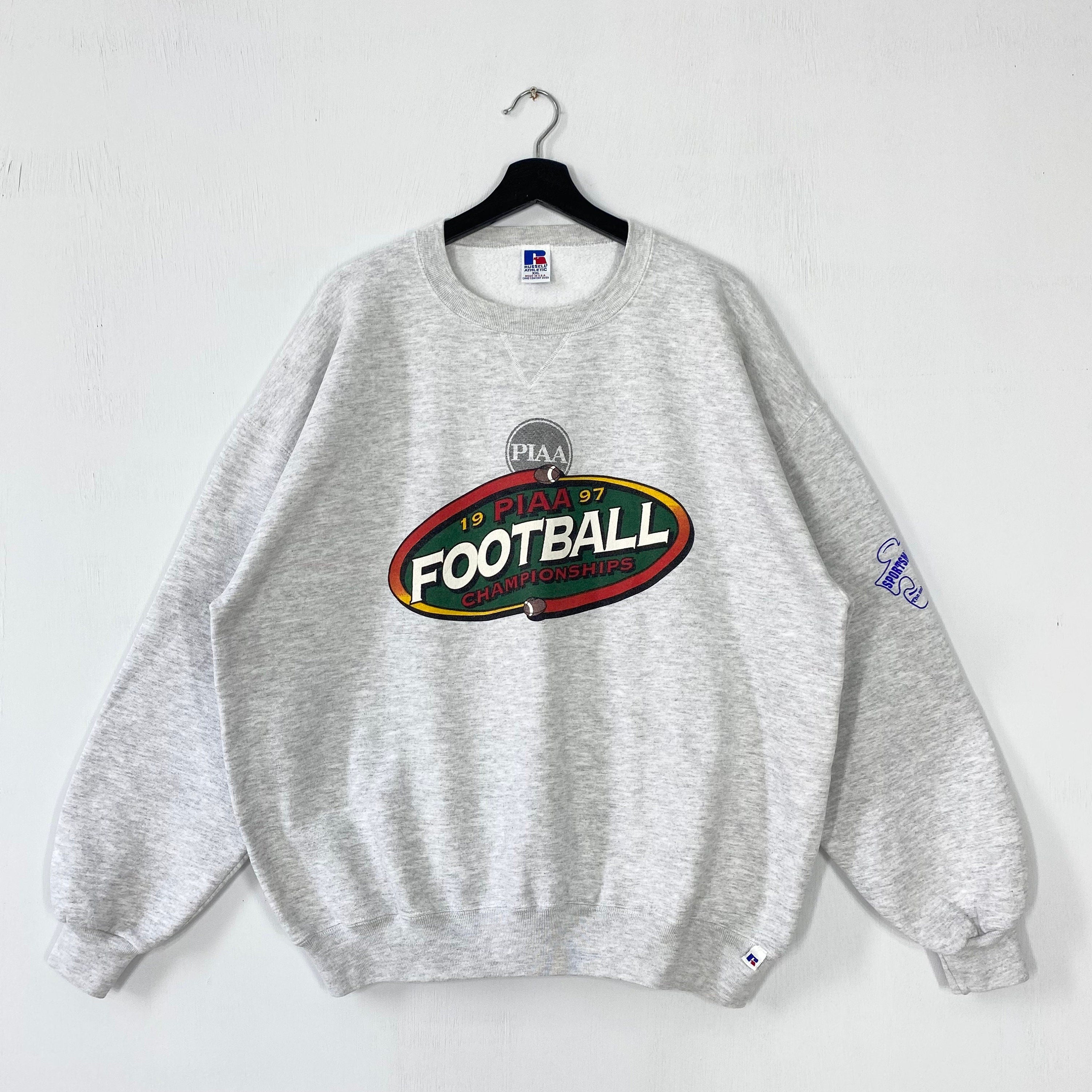 Vintage 90s PIAA Football Sweatshirt PIAA Crewneck PIAA Sweater Pullover Conferences Leagues Sportswear Football Logo Grey XLarge Sweatshirt – Warm & Stylish · Top Pick For Any Outfit