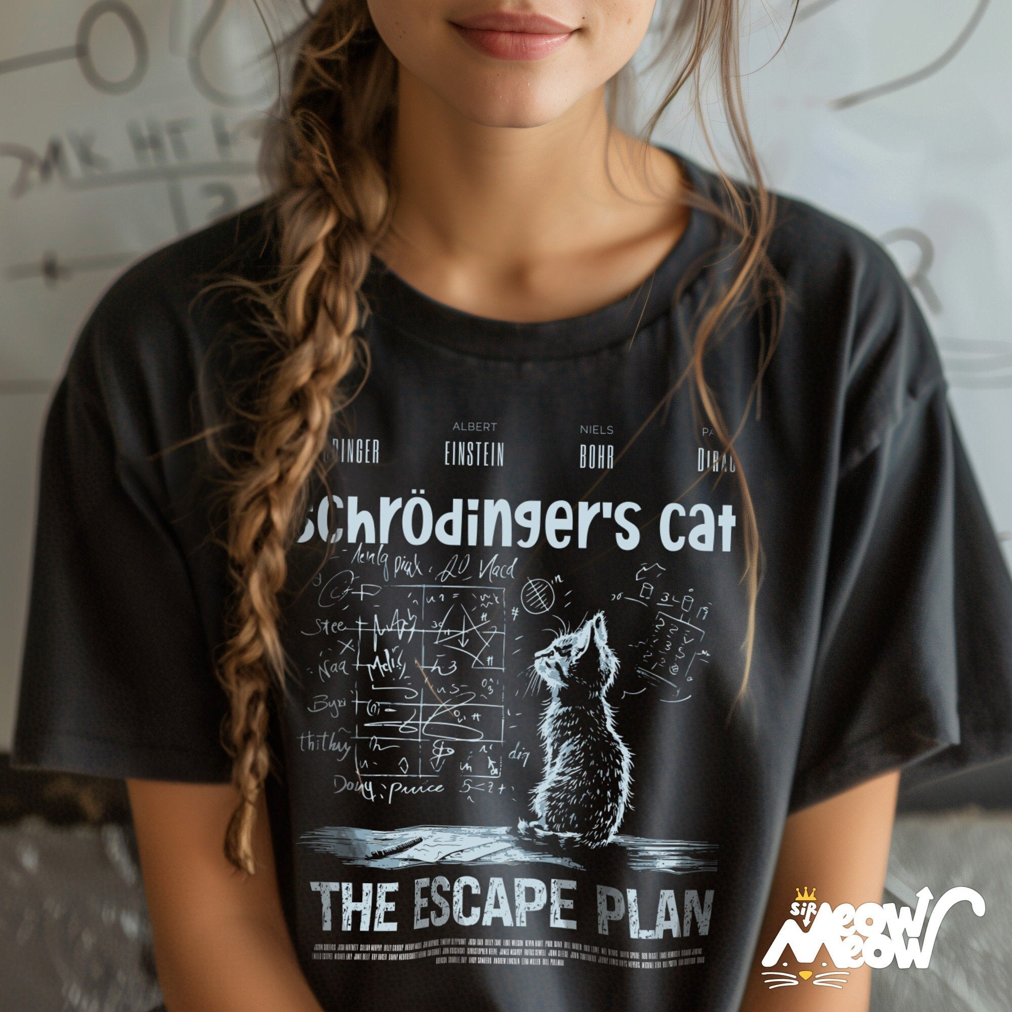 Schrdingers Cat The Escape Plan T Shirt Funny Physics Science Tee Ideal Gift for Science Lovers Geeky Cat Lovers Unisex Tee Graphic Tee – Fan Favorite · Trending Graphic Apparel