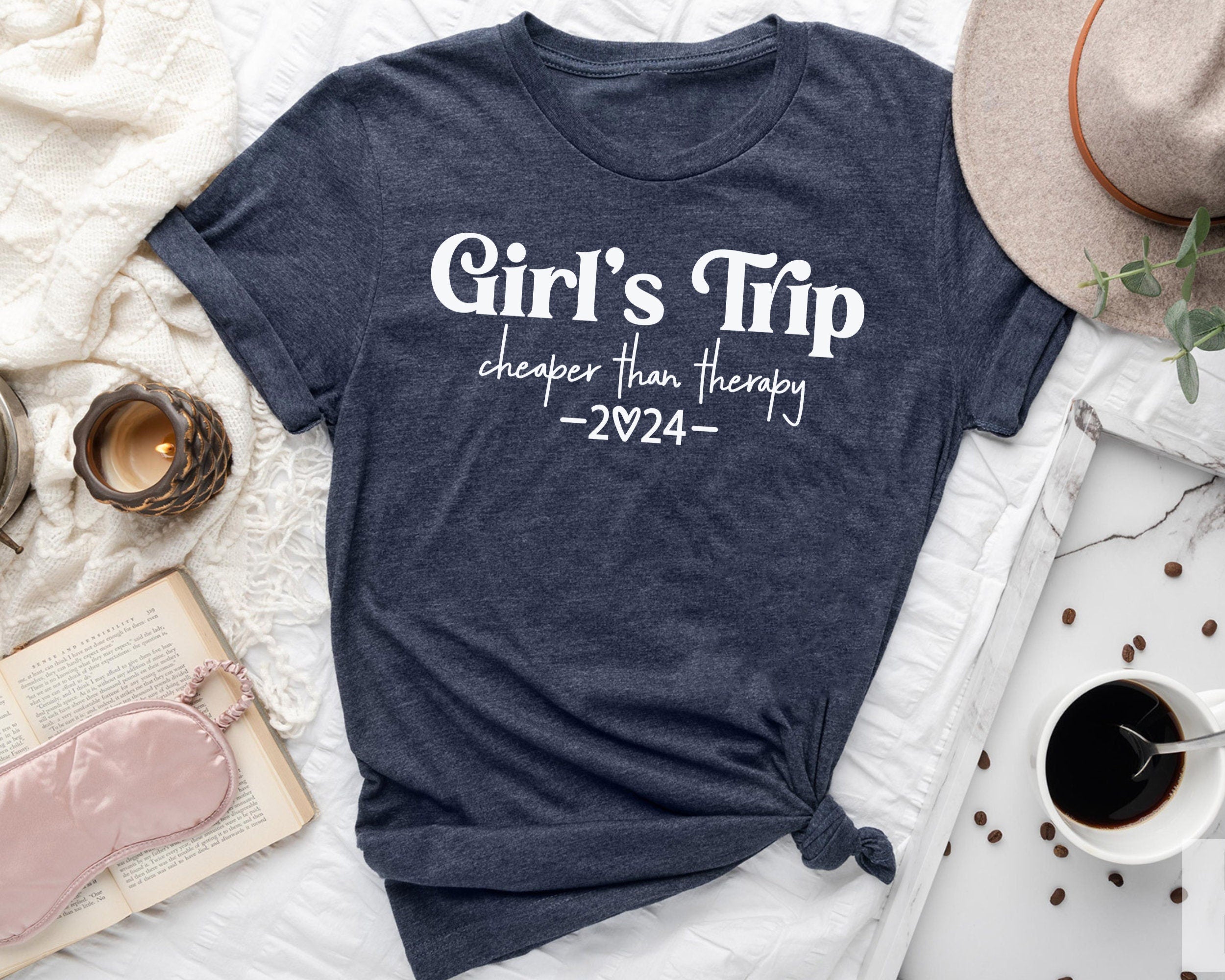 Girls Trip Shirts Cheaper Than Therapy 2024 Girls Weekend 2024 Shirts Cheaper Than Therapy 2024 Girls Trip Matching Shirts Graphic Tee – Premium Graphic · High-Quality Print