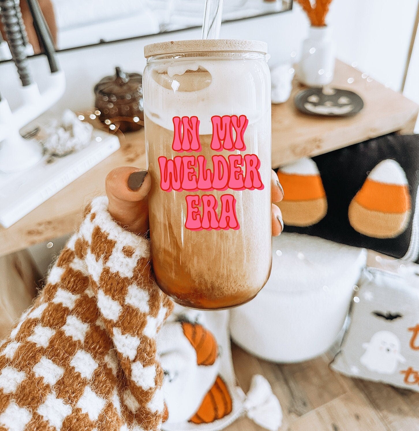 Welder Welding Glass Tumbler Gifts Mug Reusable Cup Bamboo Lid Straw Iced Coffee Soda Can Graphic Tee – Bold Style · Must-Have Style
