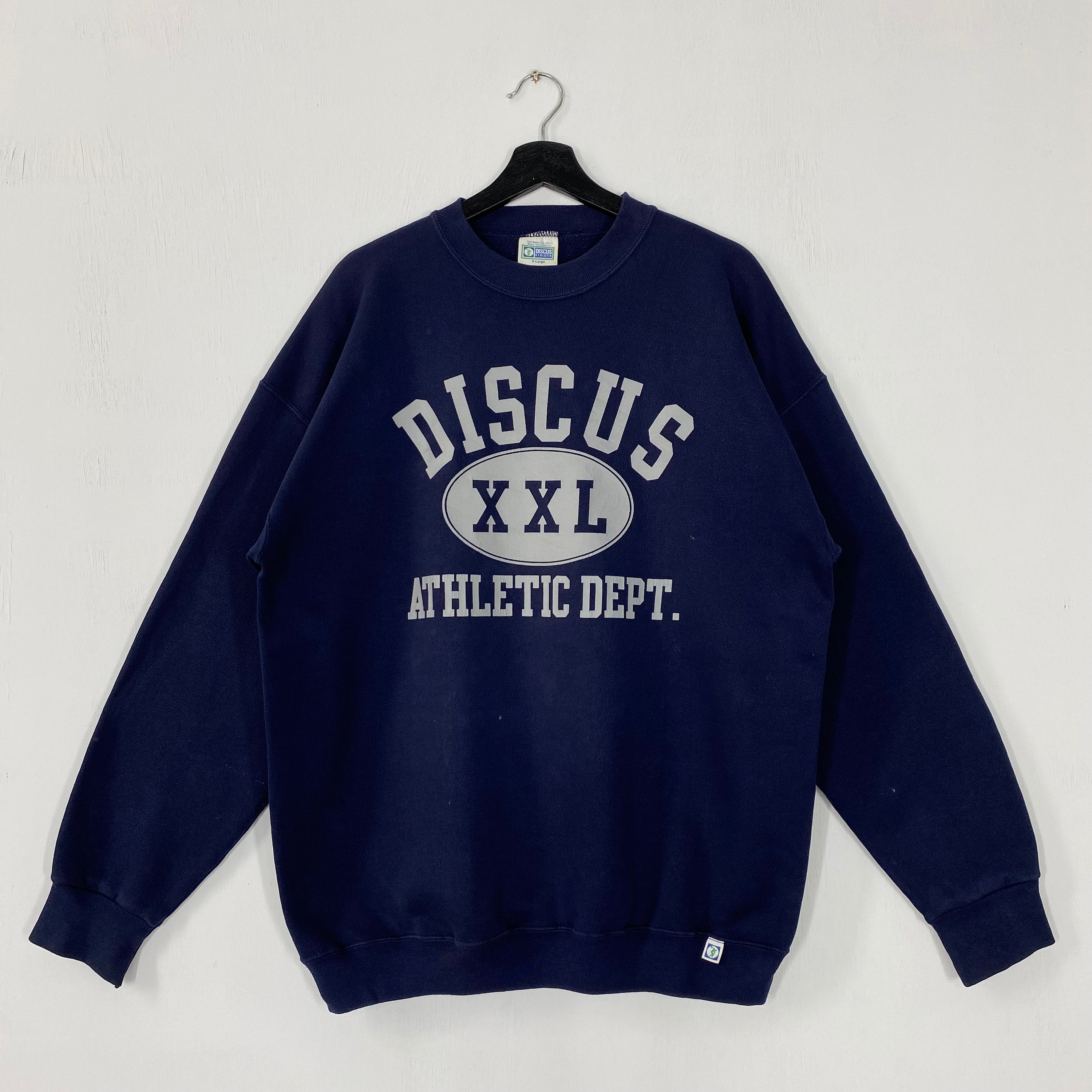 Vintage 90s Discus Athletic Sweatshirt Discus Crewneck Discus Sweater Pullover Sportswear Discus Athletic Department Print Logo Blue XLarge Sweatshirt – Warm & Stylish · Perfect For Daily Wear