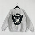 Vintage 90s Las Vegas Raiders Sweatshirt Raiders Crewneck Raiders Sweater Pullover Sportswear NFL Las Vegas Raiders Print Logo Grey Medium Sweatshirt – Aesthetic Look · Top Pick For Any Outfit