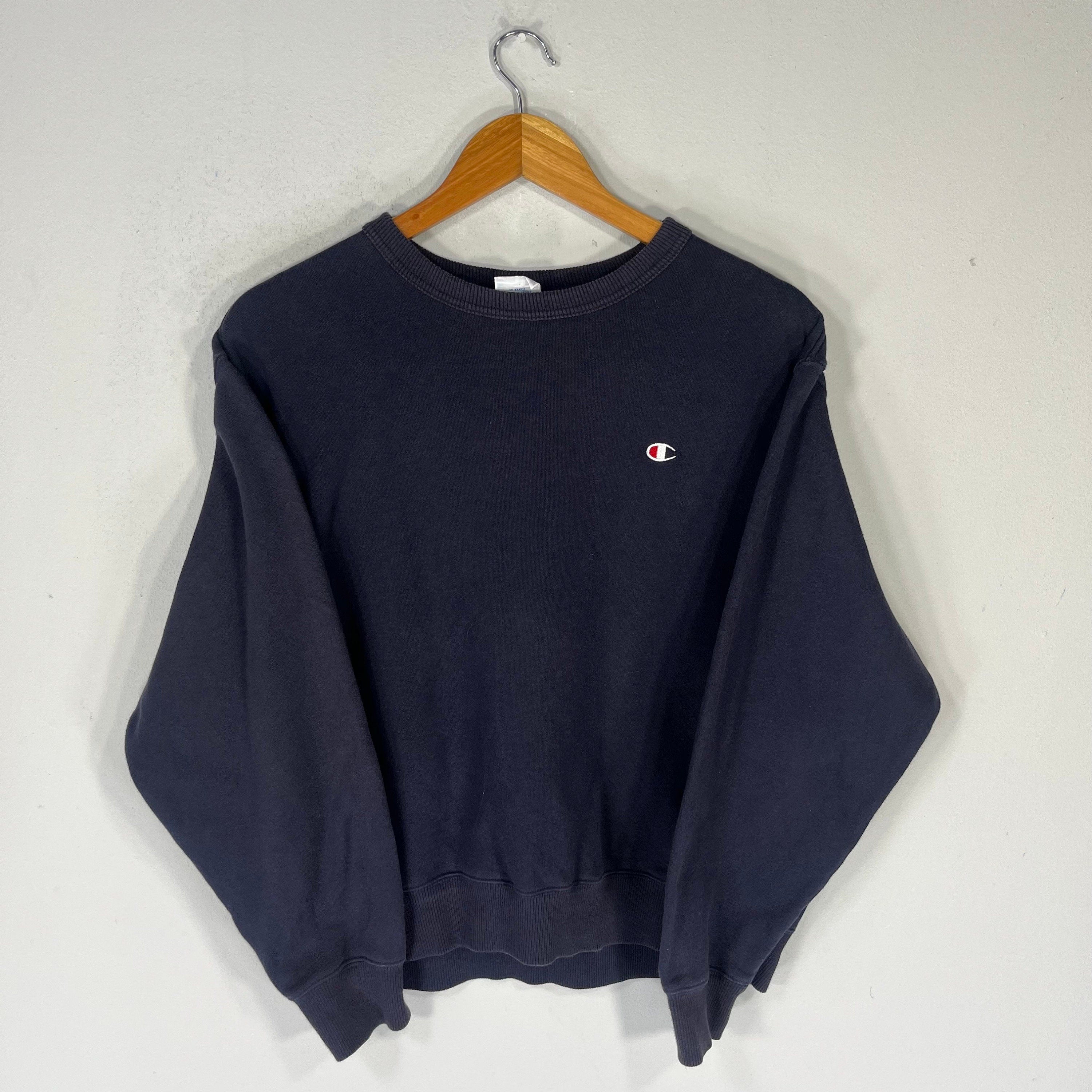 Vintage Champion Tag Champion Small Logo Embroidered Sweatshirt Crewneck Pullover Champion Logo Baggie Sweater Colour Navy Blue Size Medium Sweatshirt – Cozy Vibes · Must-Have Style