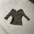 90s vintage granny square crochet suede green shirt size L Graphic Tee – Soft Feel · Trending Graphic Apparel