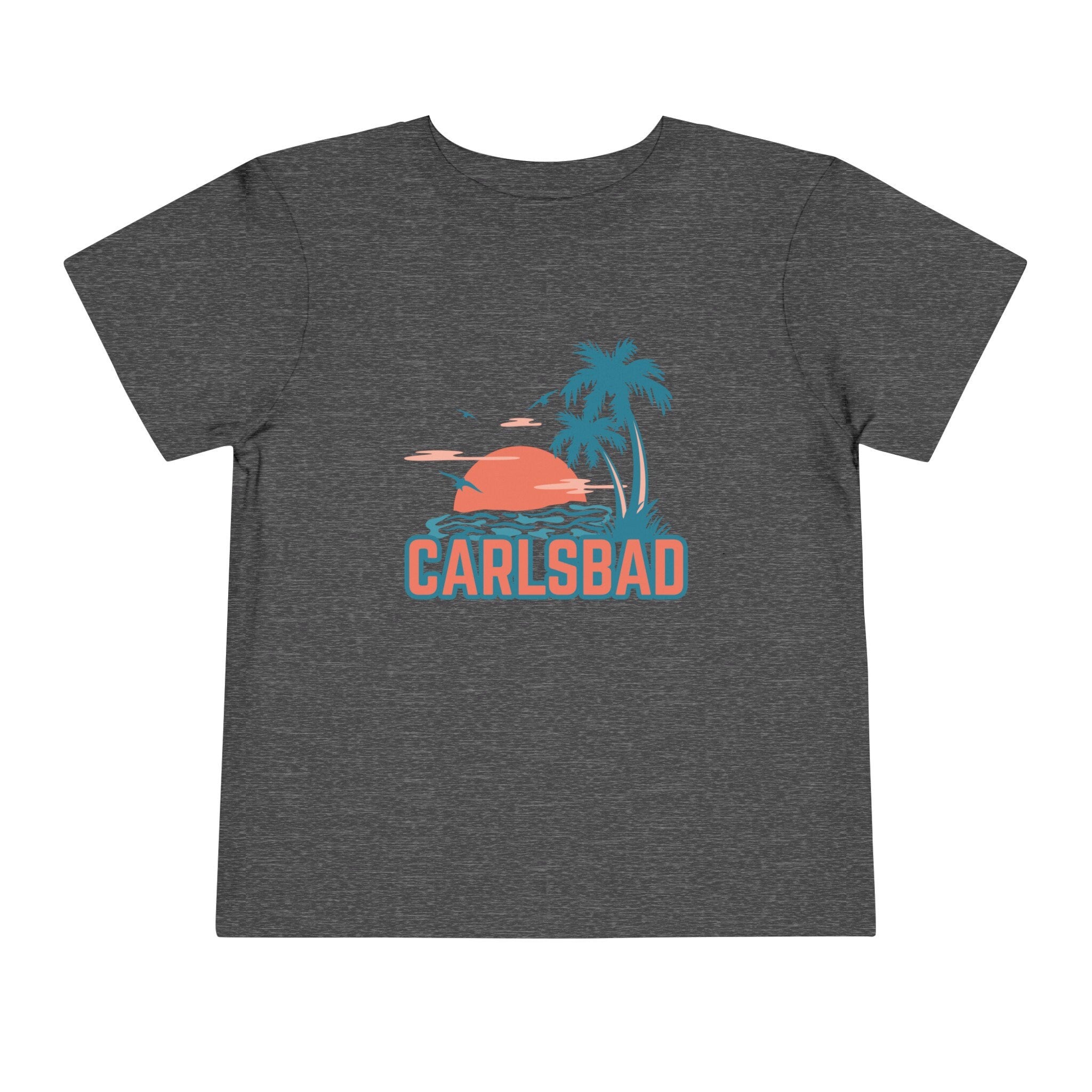 Carlsbad California Toddler TShirt Retro Palm Tree Toddler Carlsbad Shirt Personalization Available Graphic Tee – Warm & Stylish · Top Pick For Any Outfit