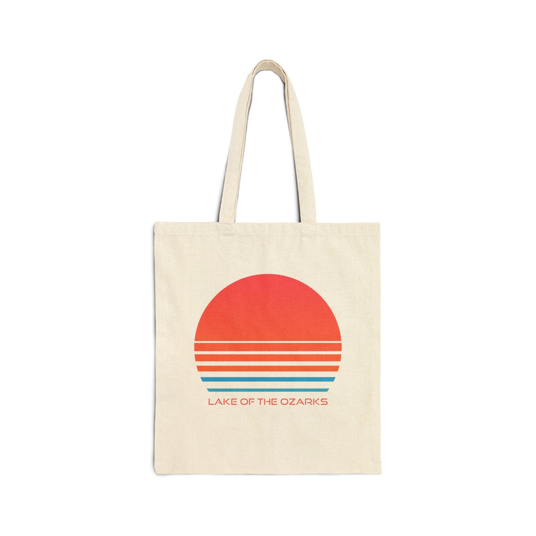 Lake of the Ozarks Missouri Retro 80s Cotton Canvas Lake of the Ozarks Tote Bag Personalization Available Tote Bag – Premium Graphic · Perfect For Daily Wear