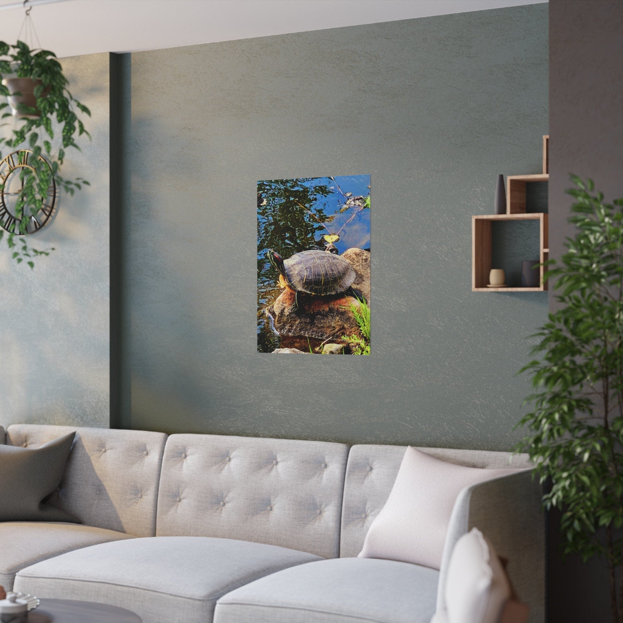 Turtle Poster Nature Wall Art Home Cabin RV Decor Turtle Love Gift For Turtle Lover Real Photography Poster Graphic Tee – Cozy Vibes · Must-Have Style