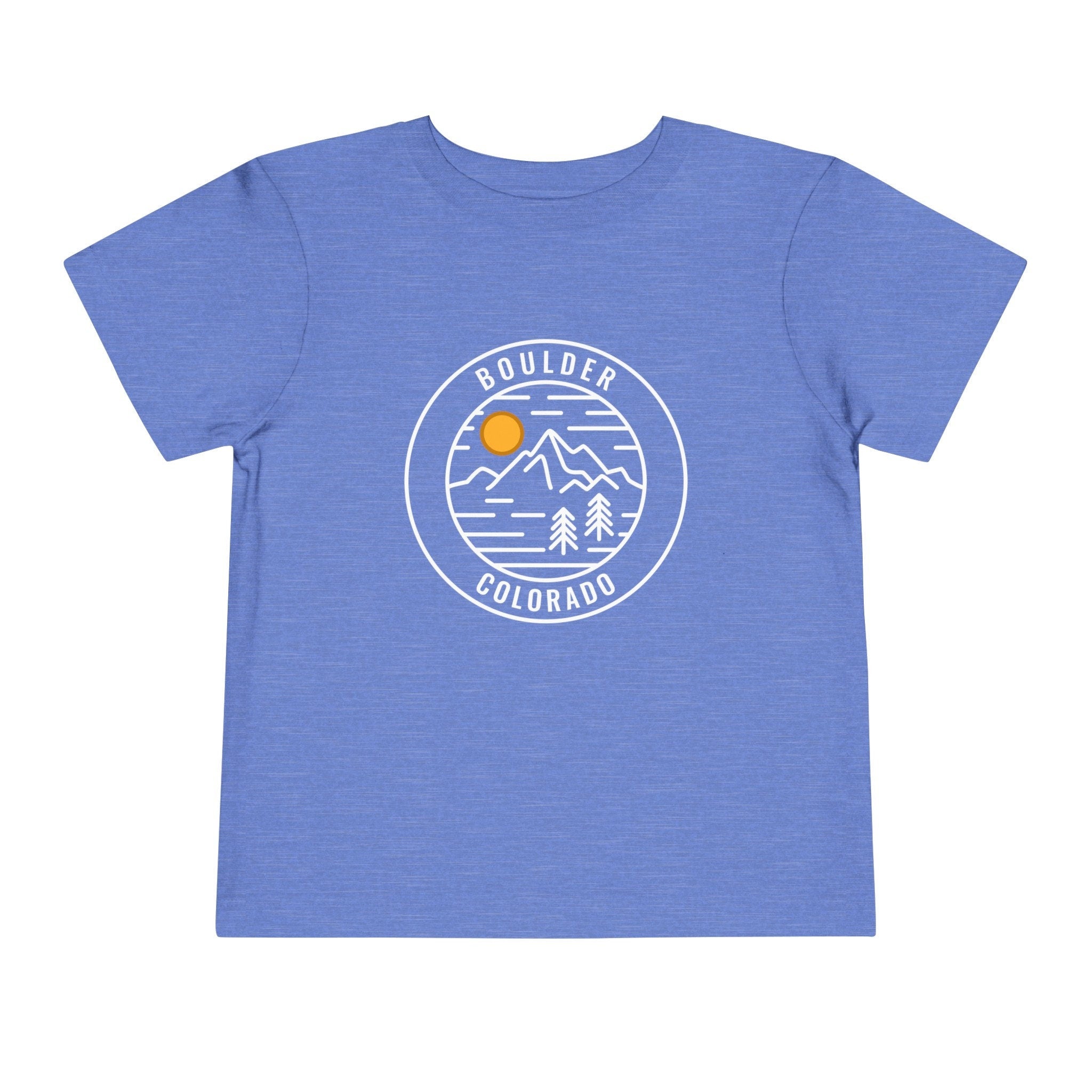 Boulder Colorado Toddler TShirt Retro Mountain Toddler Boulder Shirt Personalization Available Graphic Tee – Soft Feel · High-Quality Print