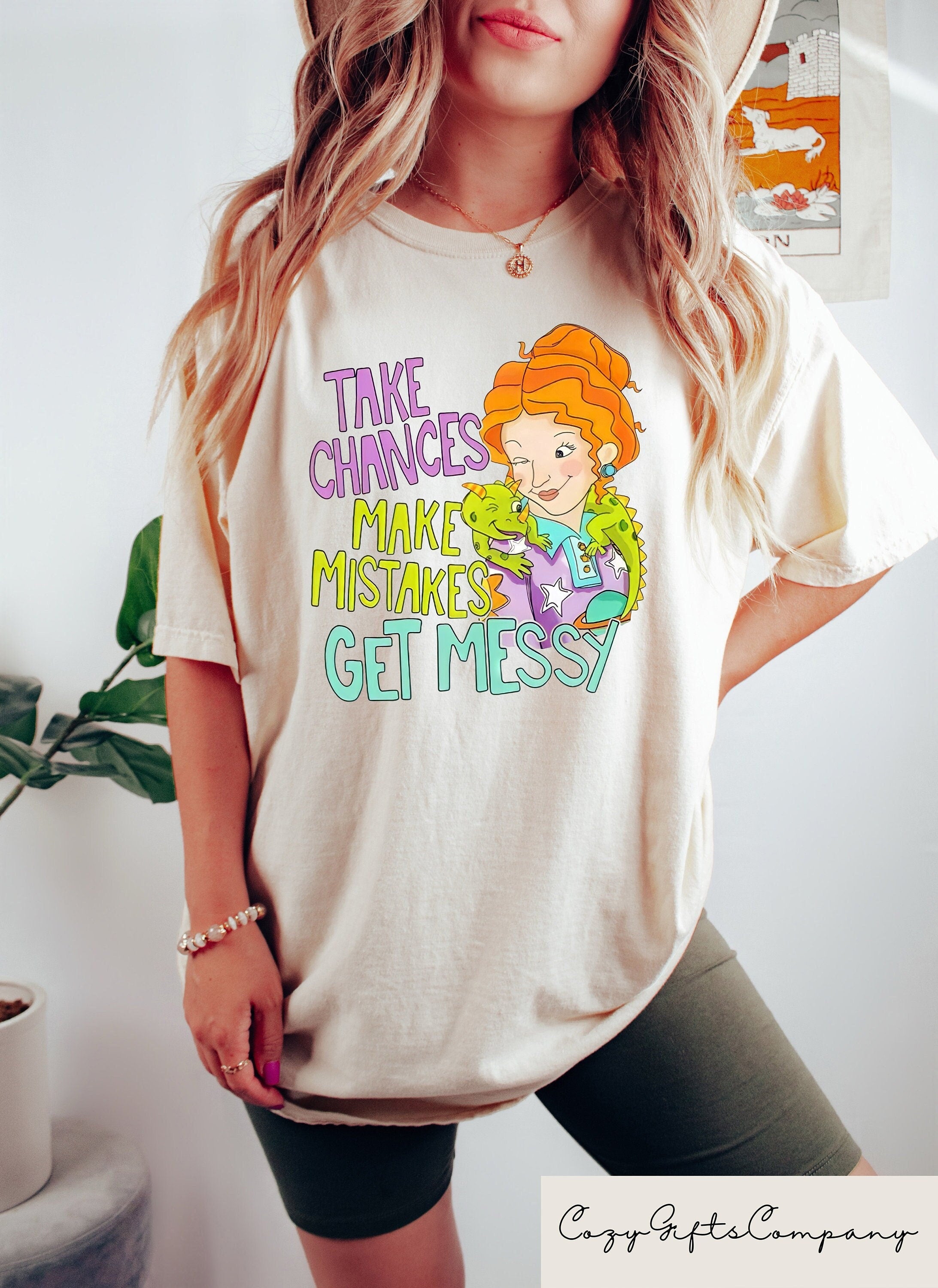 Take Chances Make Mistakes Get Messy Shirt Miss Frizzle Shirt Magic School Bus Tee Teacher Tshirt Back to School Gift Get Messy Shirt Graphic Tee – Warm & Stylish · Must-Have Style