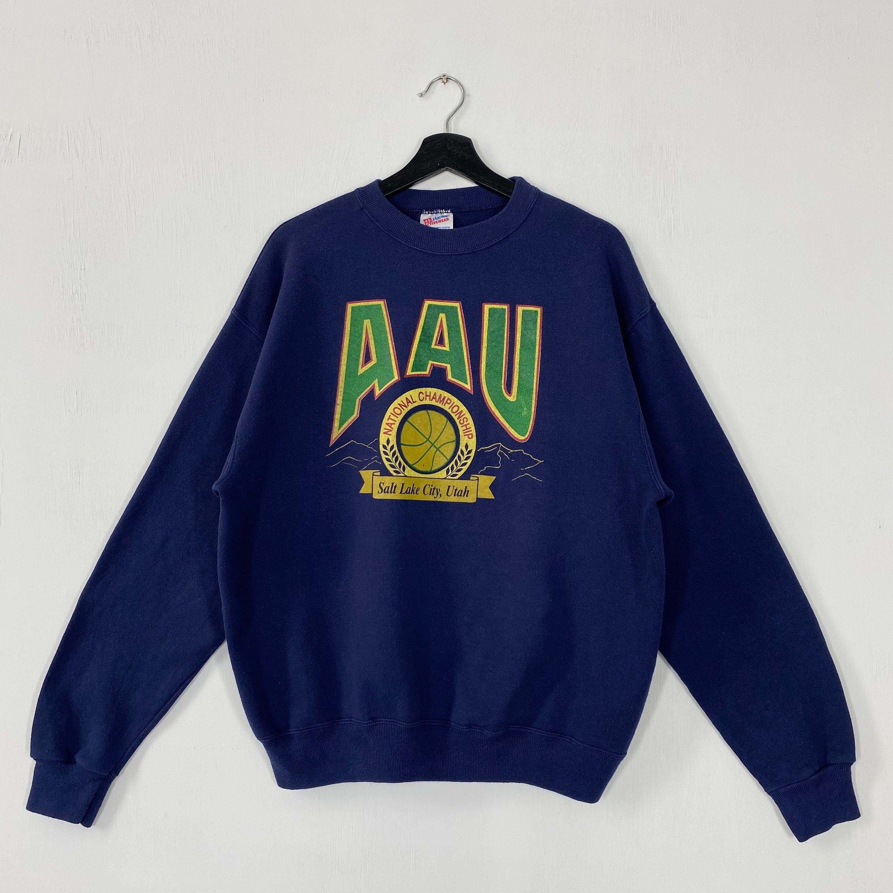 Vintage 90s Amateur Athletic Union AAU Sweatshirt Utah Crewneck Salt Lake City Sweater Pullover Amateur Athletic Union AAU Print Logo Medium Sweatshirt – Bold Style · High-Quality Print