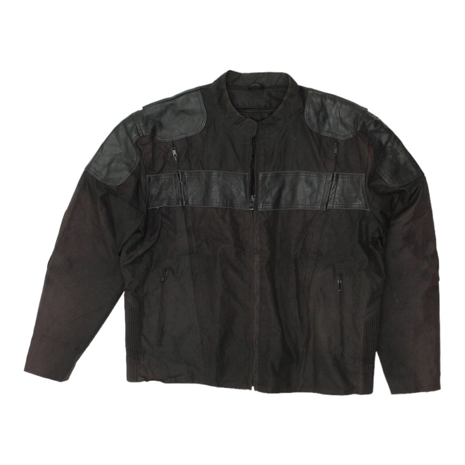 Keleher39s Mens Black Nylon Leather Motorcycle Jacket Vintage Biker Coat VTG Graphic Tee – Easygoing Wear · Perfect For Daily Wear