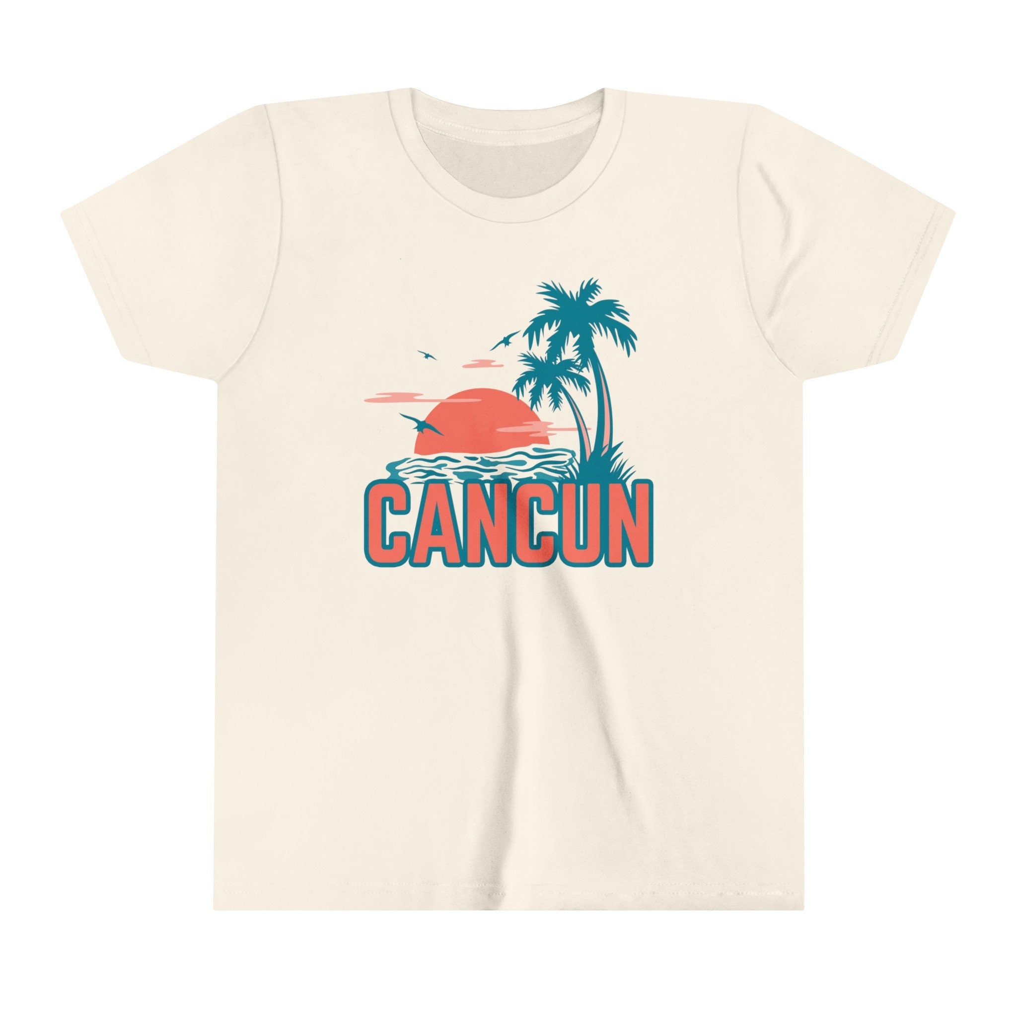 Cancun Mexico Youth Shirt Retro Palm Tree Cancun Kid39s TShirt Personalization Available Graphic Tee – Aesthetic Look · Must-Have Style