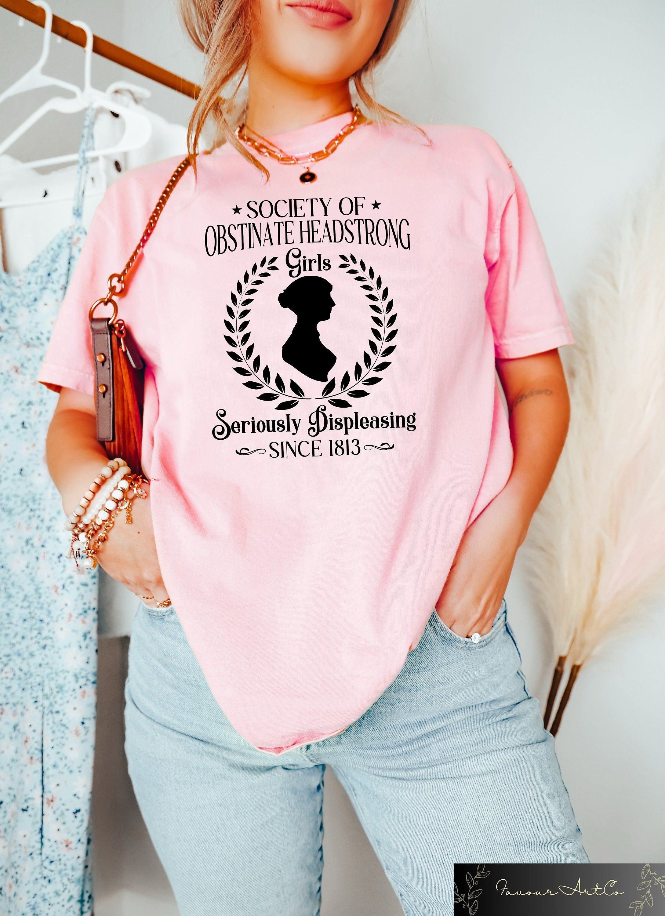 Society Of Obstinate Headstrong Girls Shirt Strong Girl Shirt Jane Austen Shirt Pride And Prejudice Shirt Feminist ShirtJane Austen Fan Graphic Tee – Cozy Vibes · High-Quality Print