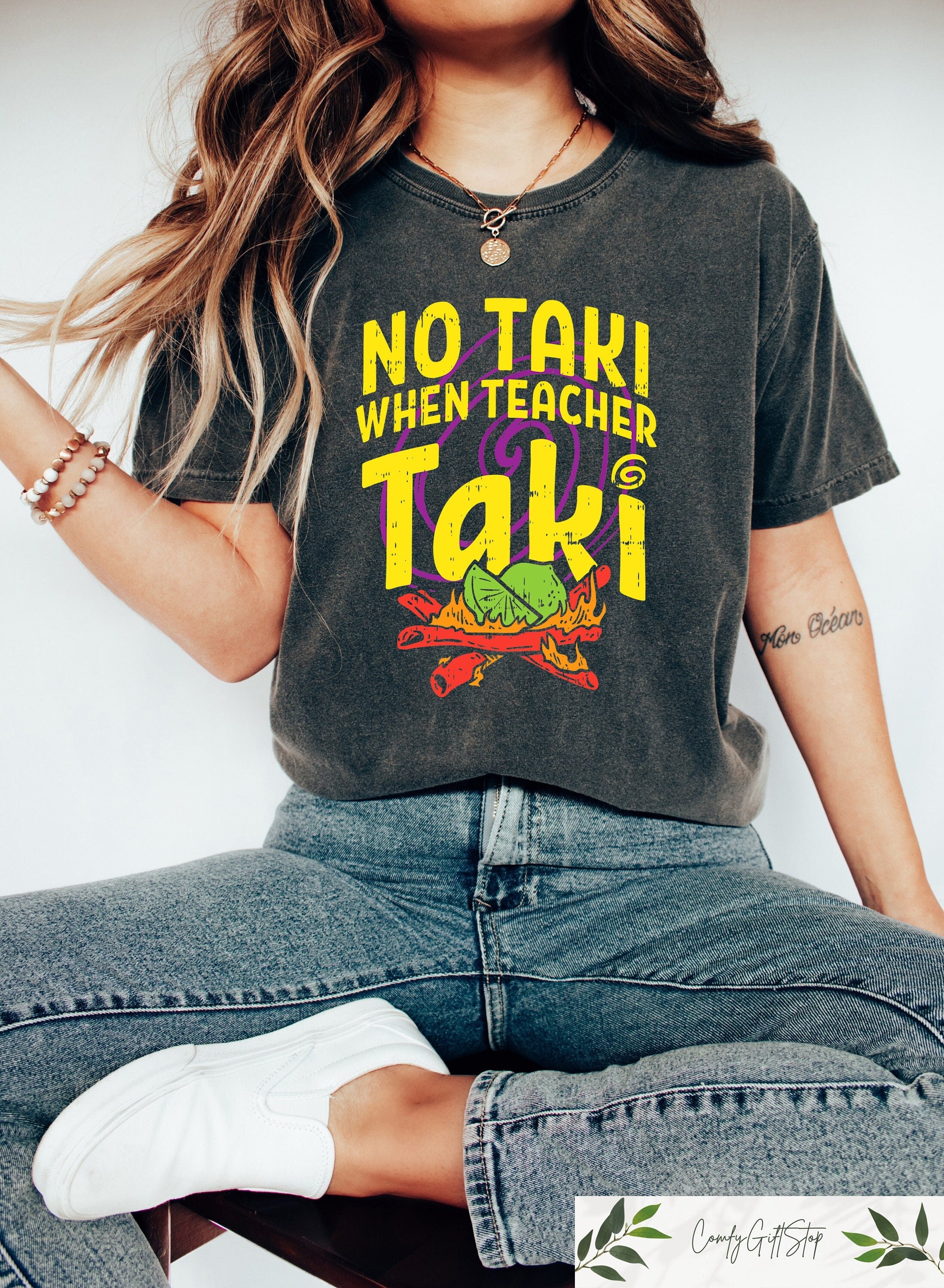 No Taki When Teacher Taki Shirt Funny Teacher Tshirt Teacher Appreciation Gift Teacher Sweatshirt Kindergarten Teacher Tee Teacher Gift Sweatshirt – Bold Style · Perfect For Daily Wear