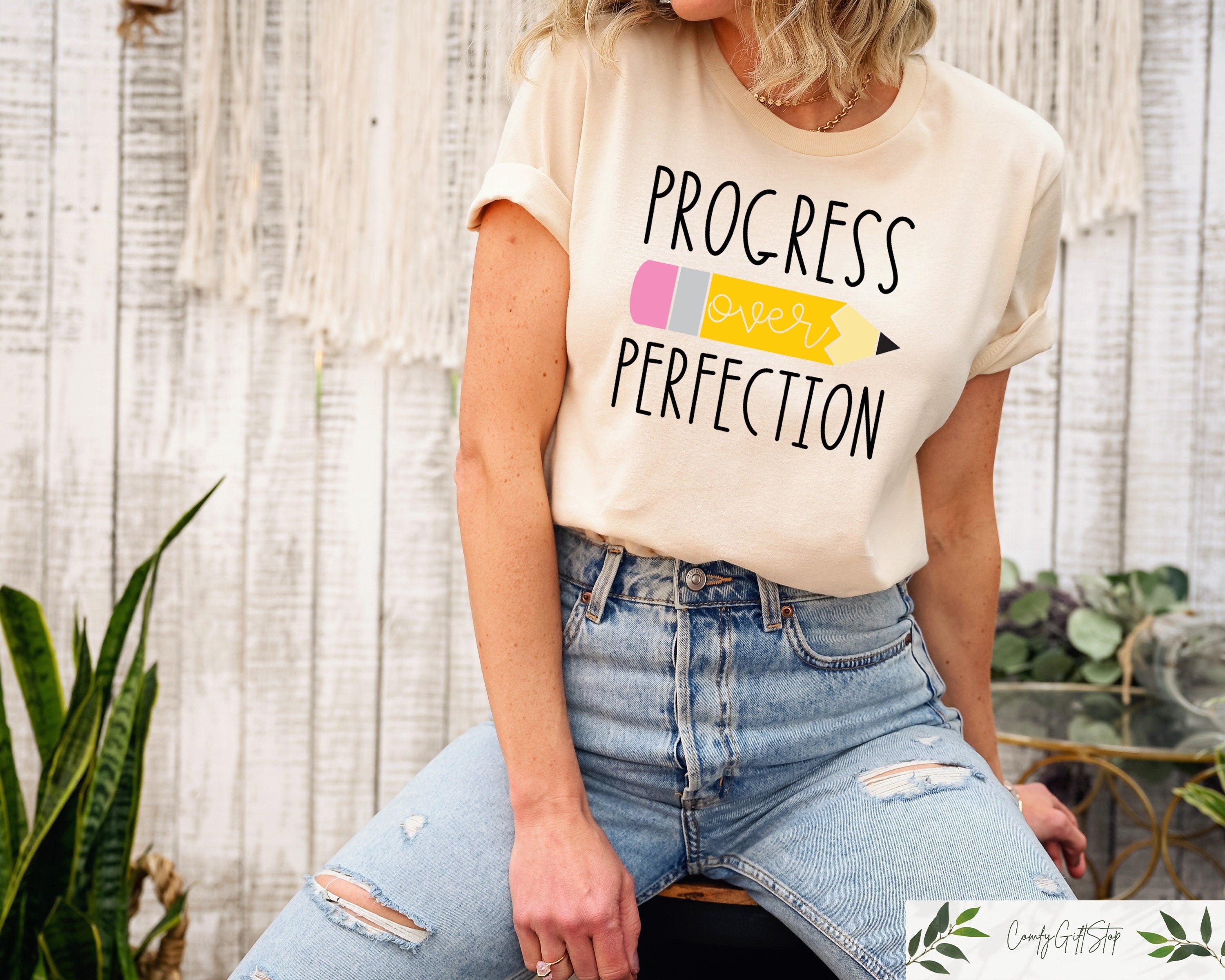Progress Over Perfection Shirt Teacher Sweatshirt Kindergarten Teacher Shirt Back To School T Shirt Progress Over Perfection Teacher Tee Sweatshirt – Everyday Comfort · Trending Graphic Apparel