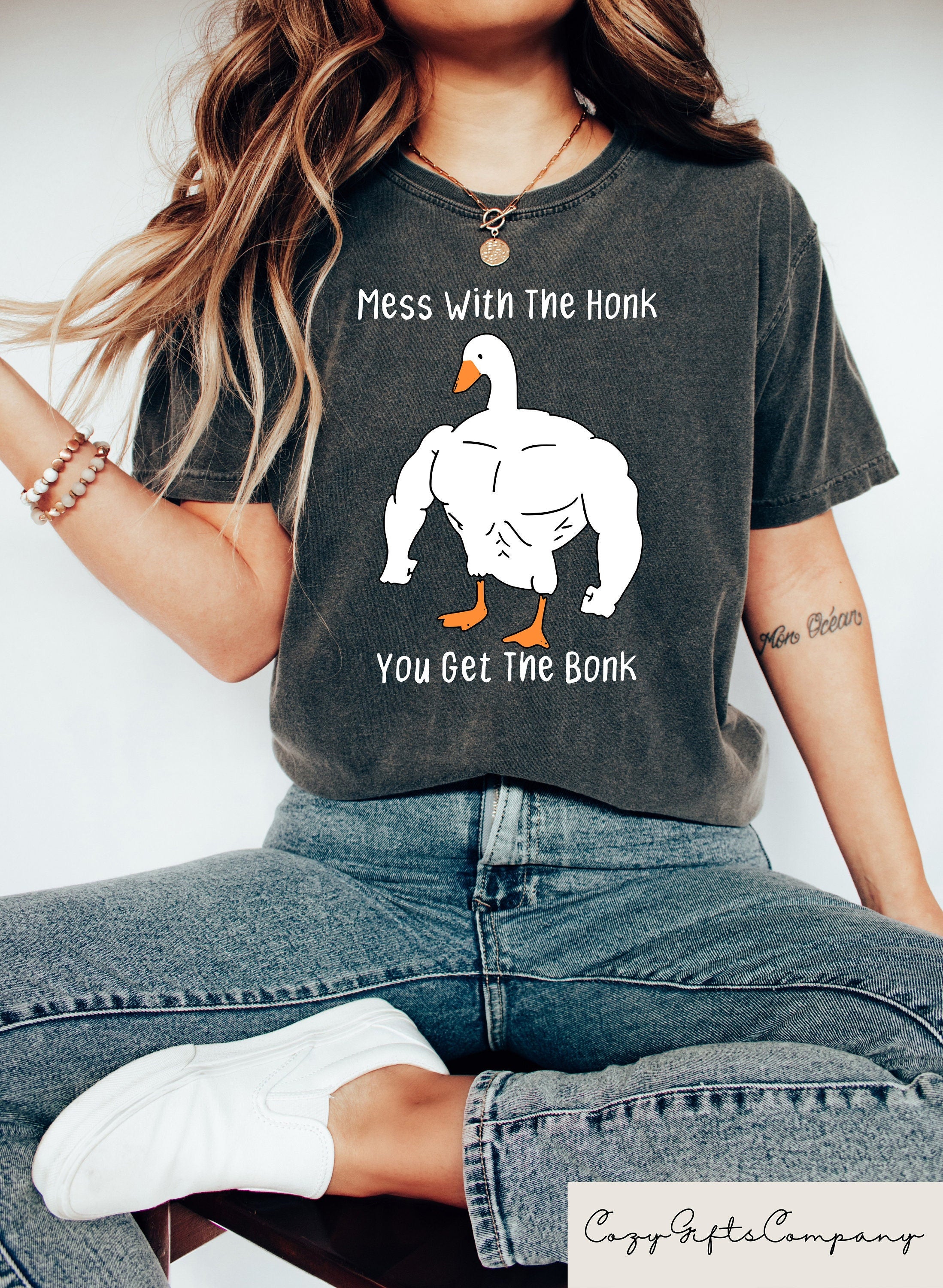 Mess With The Honk You Get The Bonk Shirt Funny Duck Shirt Goose Lover Gift Funny Meme Shirt Animal Lover Shirt Graphic Tee – Aesthetic Look · High-Quality Print