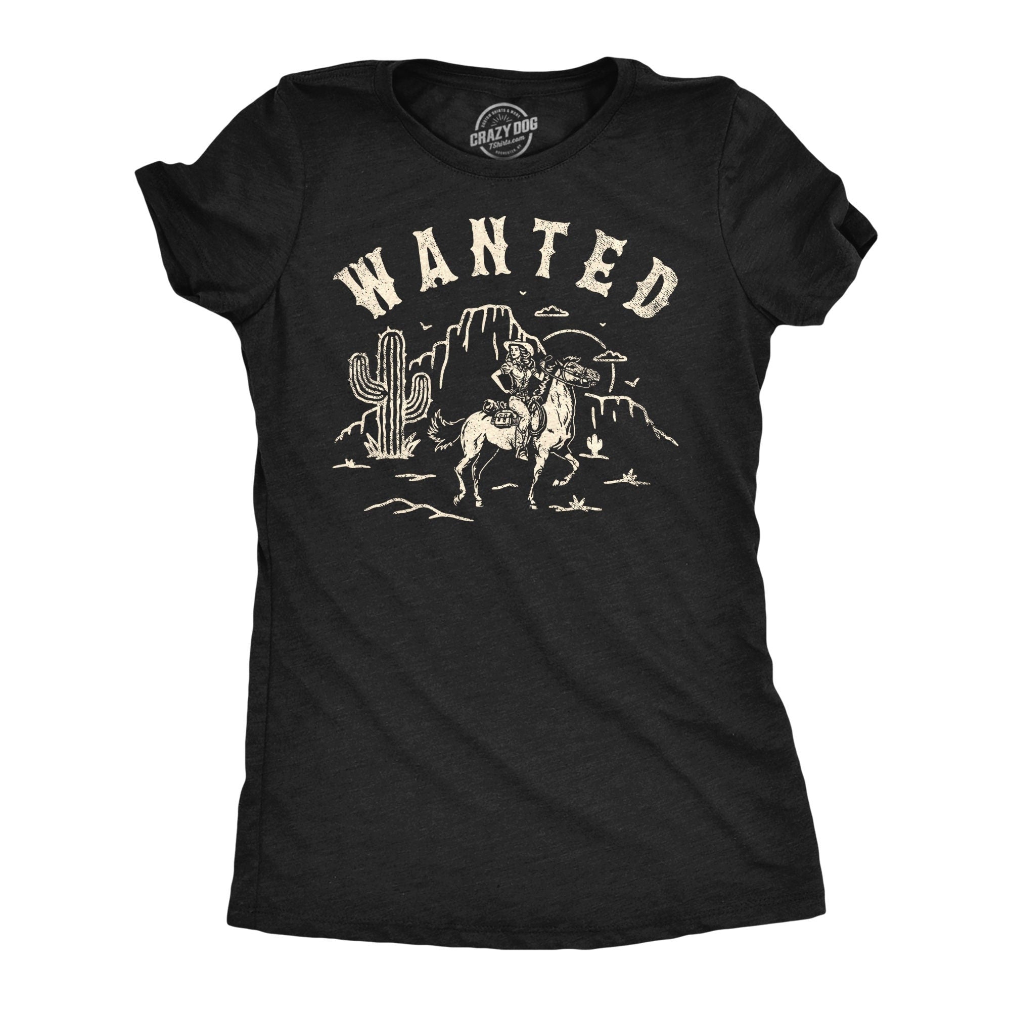 Wanted Retro Cowgirl Pin Up Desert Cowboy Boots Southerner Shirts Sweet Tea Southern Shirts Cowgirl Shirts Funny Shirts Cowboy Hat Graphic Tee – Aesthetic Look · Perfect For Daily Wear