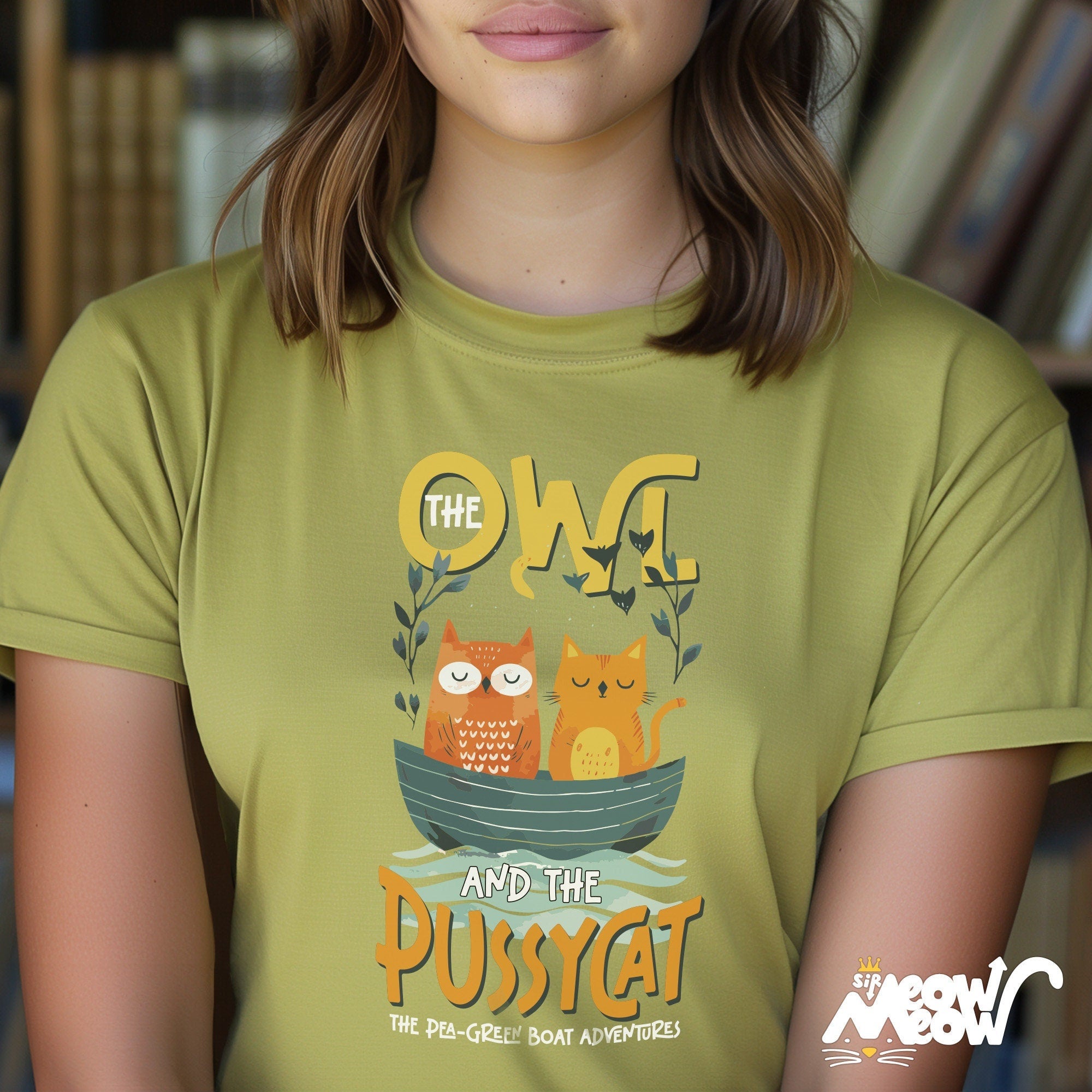 Owl and Pussycat T Shirt Cute Owl and Boat Tee Perfect for Story Lovers Cat Lover Gift Unisex Shirt Graphic Tee – Premium Graphic · High-Quality Print