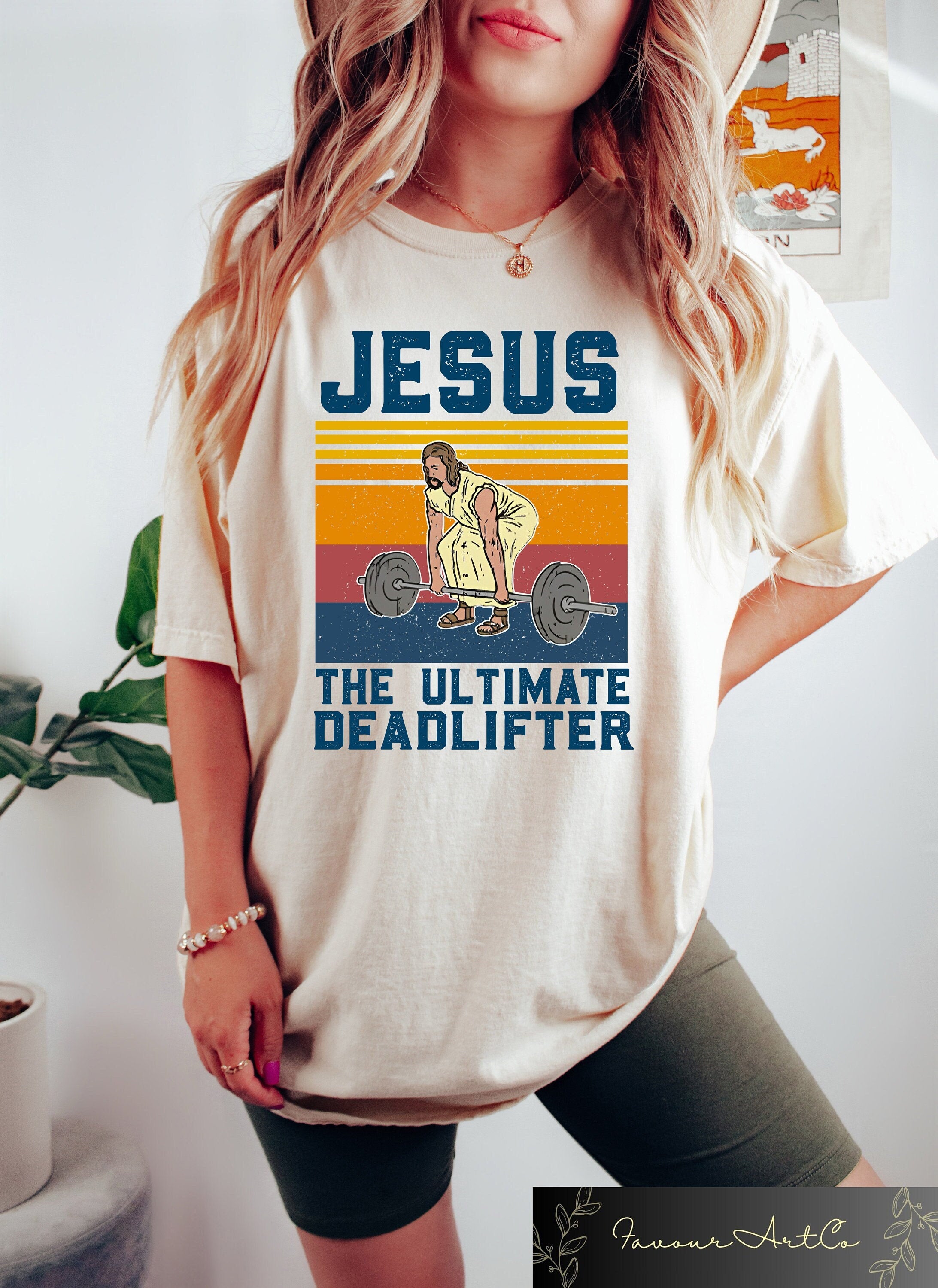 Jesus The Ultimate Deadlifter Shirts Religious Faith Gym Tshirt Funny Gym Shirt Gift For Gym Buddy Deadlifter Shirt Deadlift Shirt Graphic Tee – Cozy Vibes · Perfect For Daily Wear