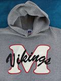 Vintage 1990s 90s Russell Athletic Vikings School Athletics Streetwear Hoodie XL Hoodie – Bold Style · Perfect For Daily Wear