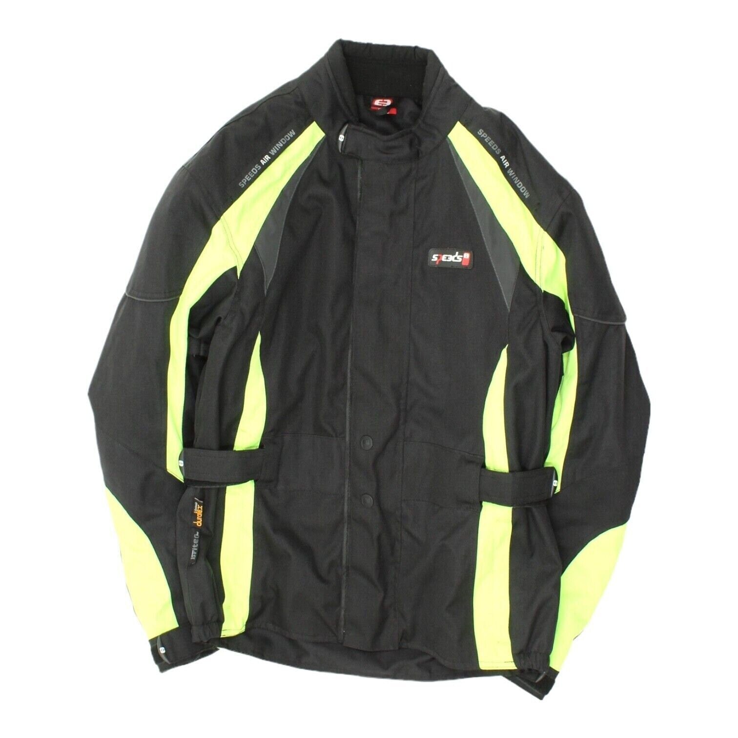 Speeds Mens Black Nylon Motorcycle Jacket Vintage Protective Biker Gear VTG Graphic Tee – Fan Favorite · Must-Have Style