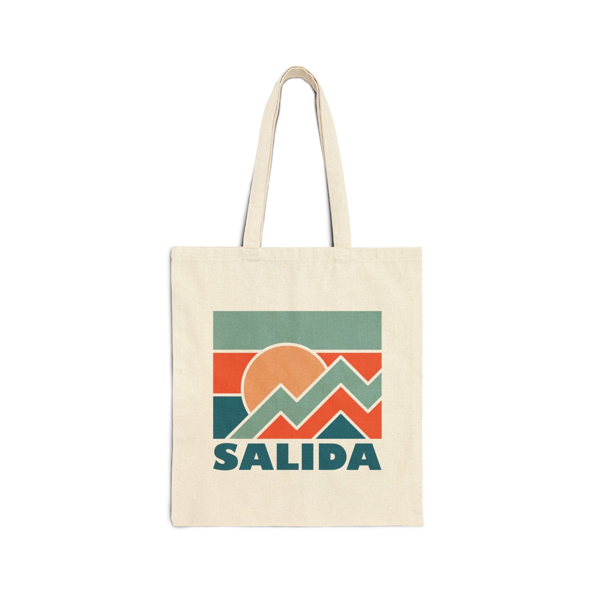 Salida Colorado Cotton Canvas Salida Tote Bag Personalization Available Tote Bag – Bold Style · High-Quality Print