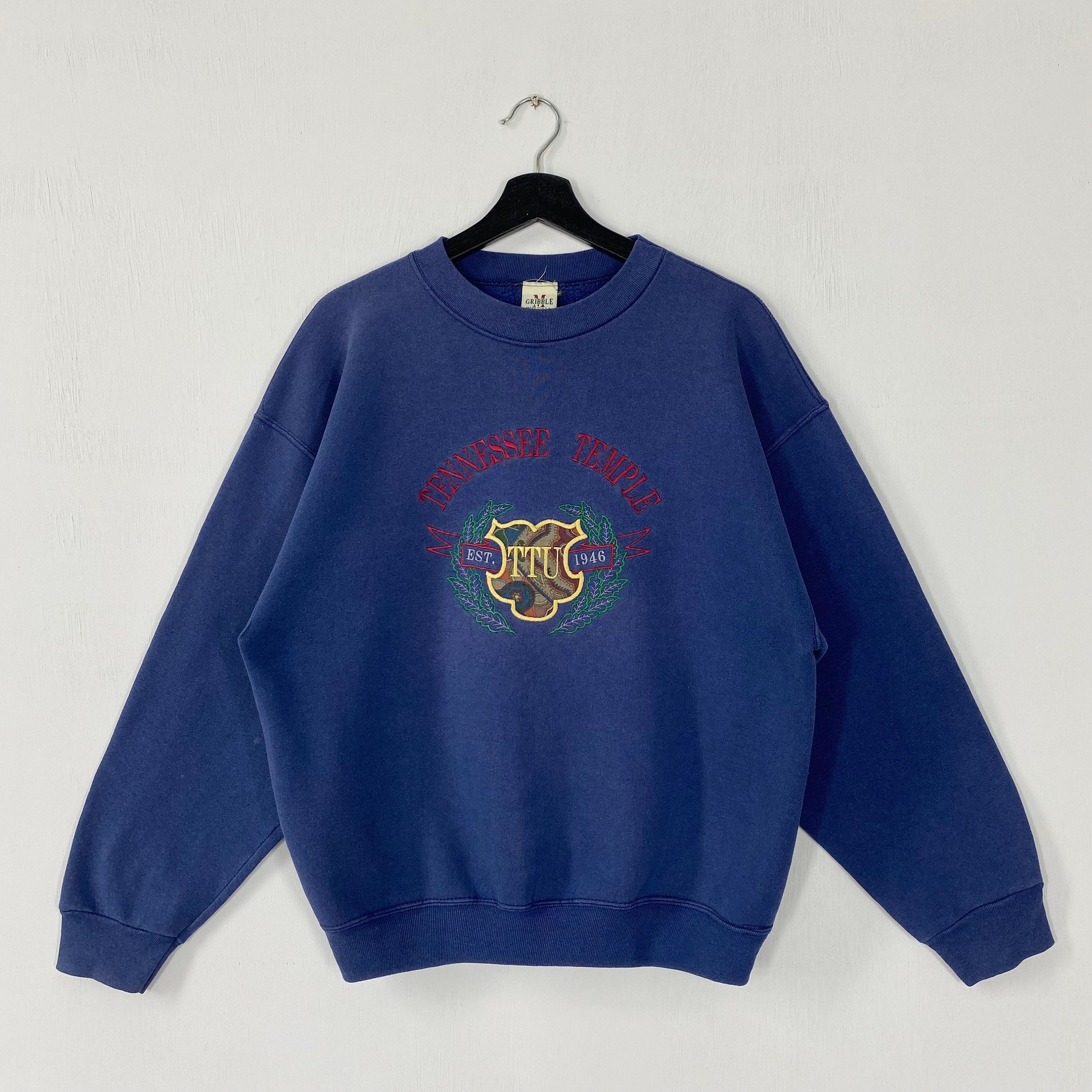 Vintage 90s Tennessee Temple University Sweatshirt Tennessee Crewneck Tennessee Sweater Tennessee Temple Crusaders Embroidered Logo Small Sweatshirt – Cozy Vibes · Must-Have Style