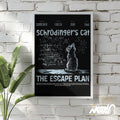 Schrdingers Cat Escape Plan Poster Funny Science Art Print Perfect Gift for Physics Enthusiasts Multiple Sizes Available Graphic Tee – Easygoing Wear · Top Pick For Any Outfit
