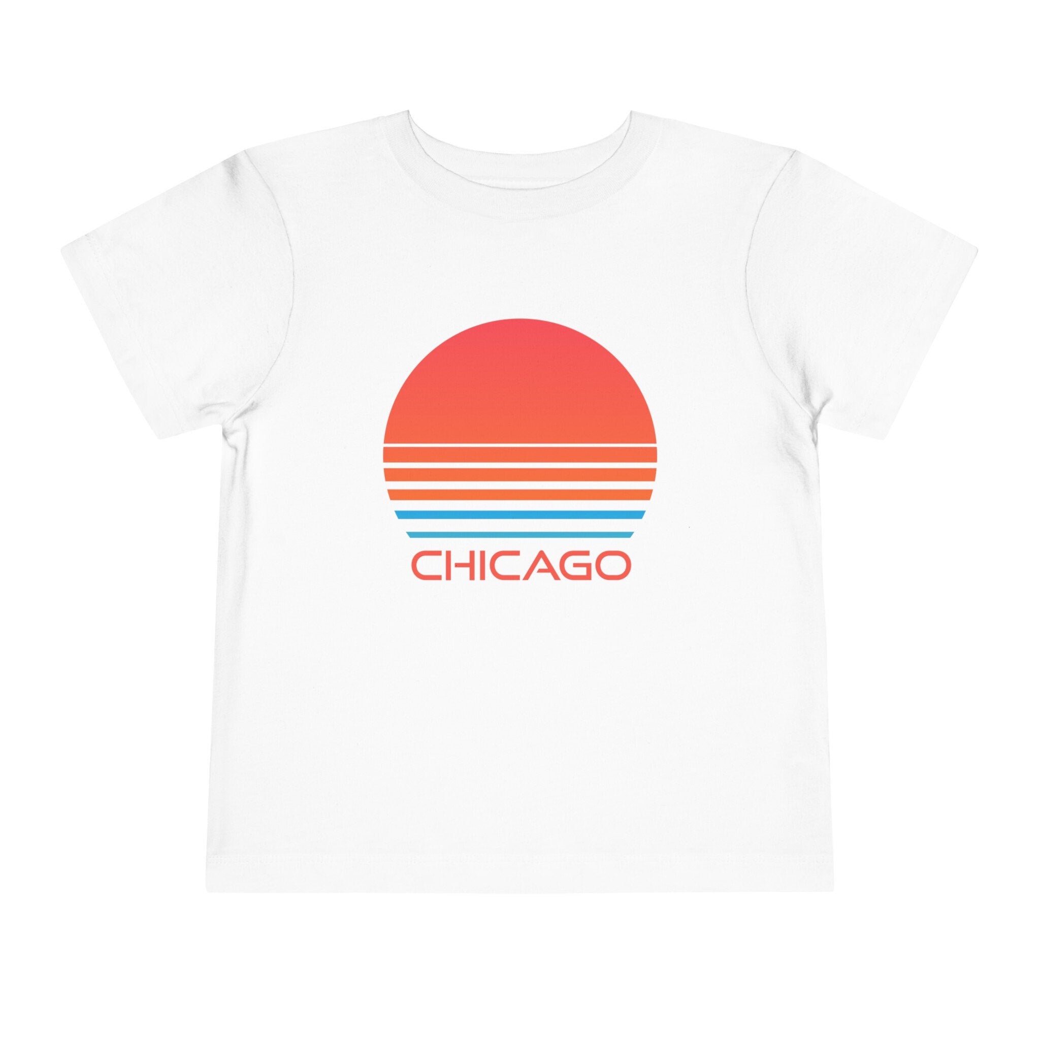 Chicago Illinois Toddler TShirt Retro 80s Toddler Chicago Shirt Personalization Available Graphic Tee – Warm & Stylish · Trending Graphic Apparel