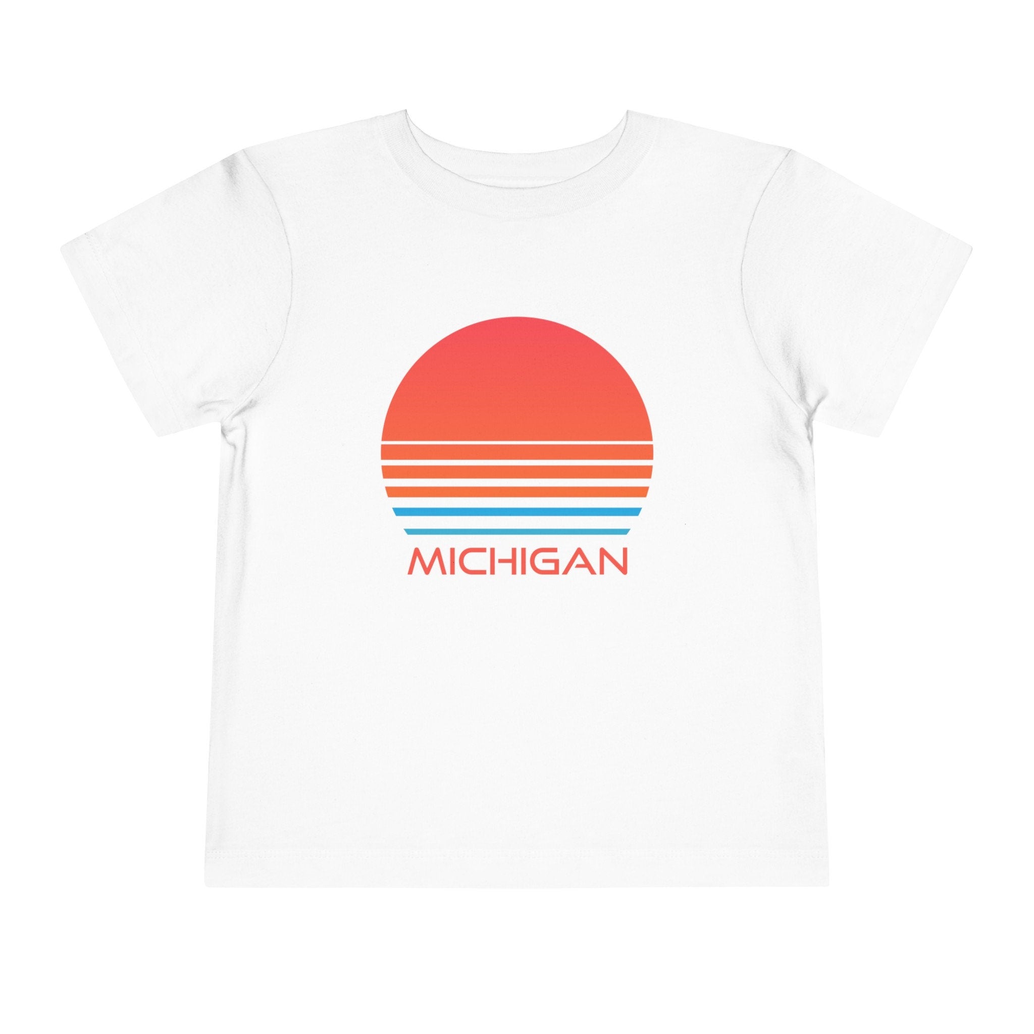 Michigan Toddler TShirt Retro 80s Unisex Toddler Michigan Shirt Personalization Available Graphic Tee – Warm & Stylish · Must-Have Style