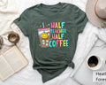 Half teacher half coffee fall teacher t shirt Graphic Tee – Aesthetic Look · Trending Graphic Apparel