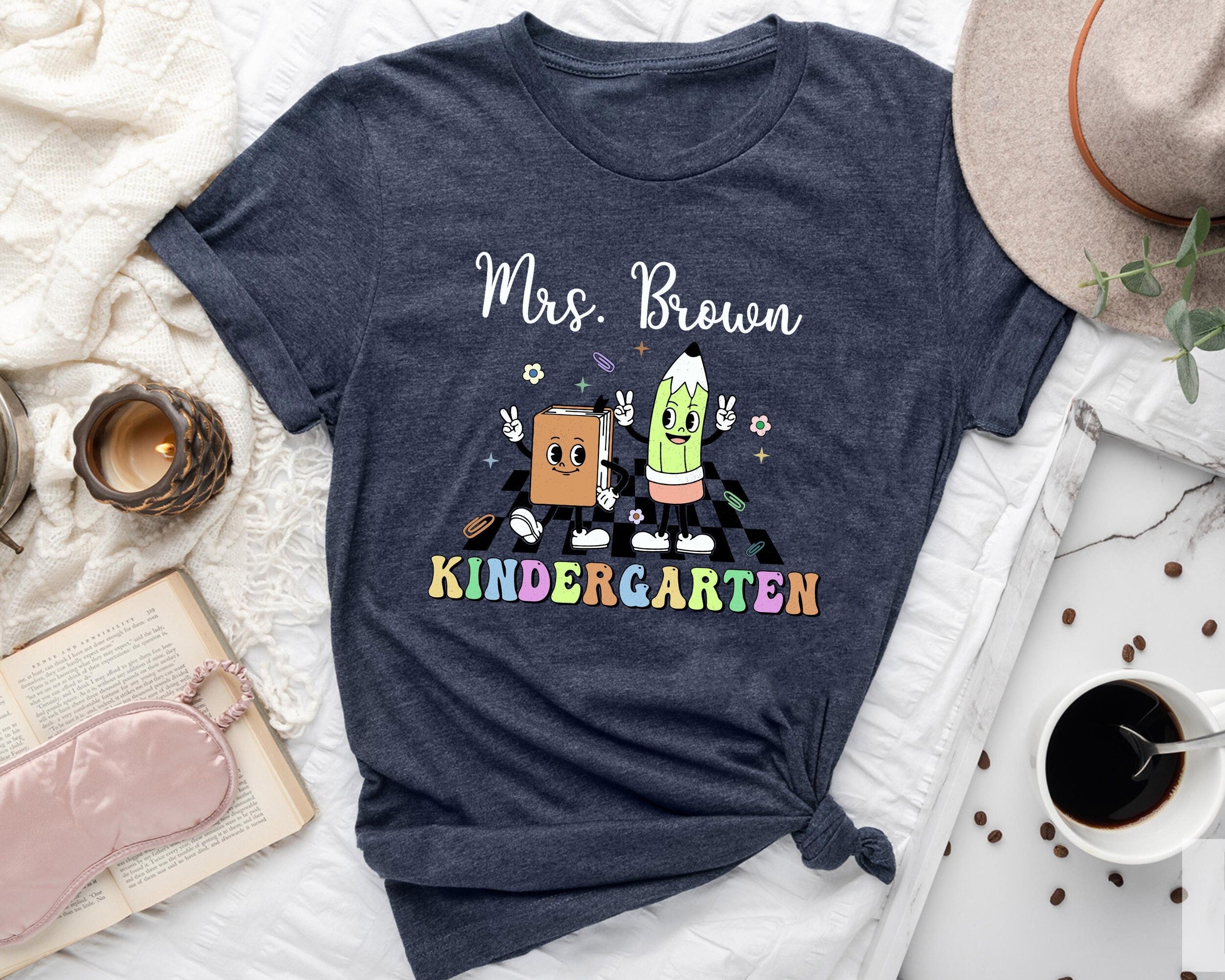 Personalized Kindergarten Teacher Shirt With Name Kindergarten Teacher TshirtTeacher ShirtGift for TeacherTeacher TeeTeacher with Name Graphic Tee – Bold Style · Trending Graphic Apparel