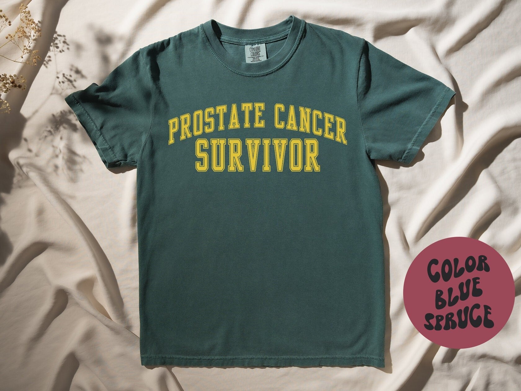 Prostate Cancer Survivor Shirt Gifts COMFORT COLORS Tshirt Crew Neck Tee Crewneck Short Sleeve Men Women Graphic Tee – Bold Style · Must-Have Style