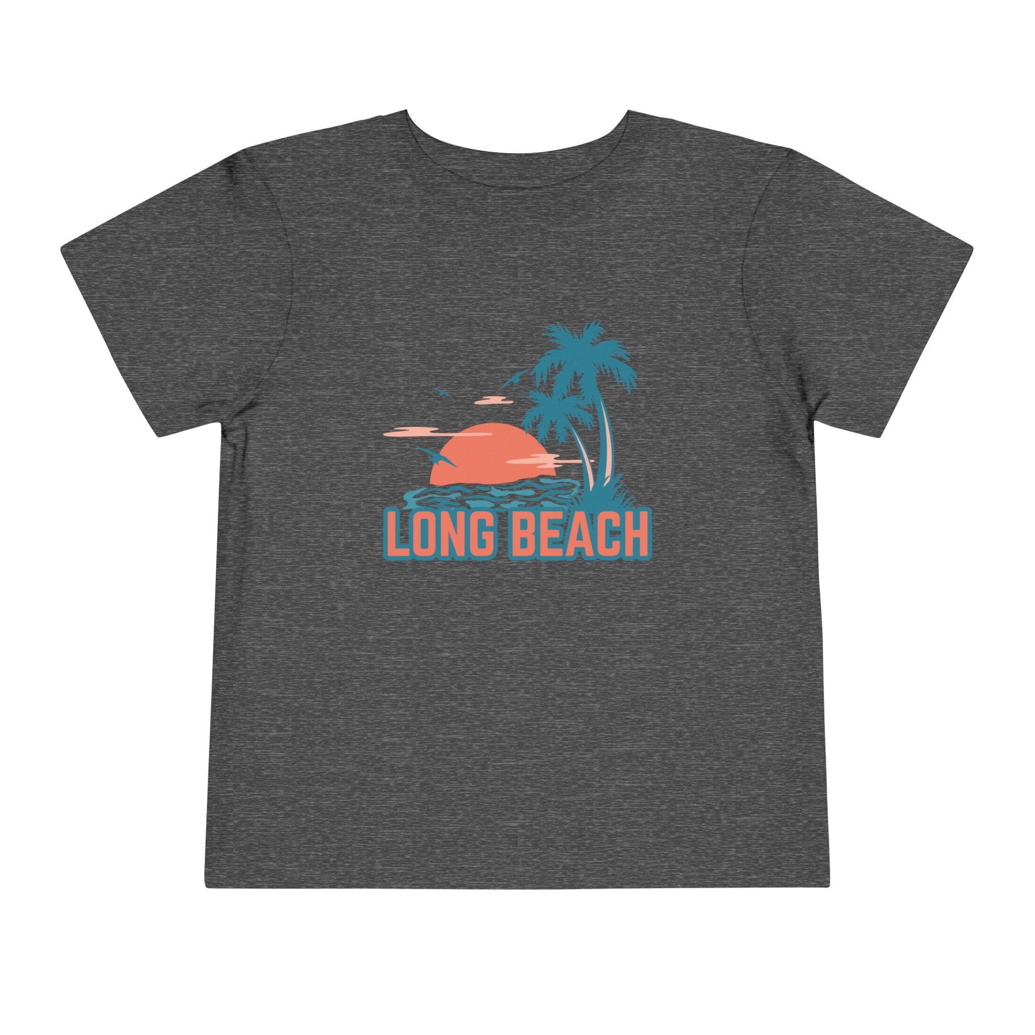 Long Beach California Toddler TShirt Retro Palm Tree Toddler Long Beach Shirt Personalization Available Graphic Tee – Aesthetic Look · Must-Have Style