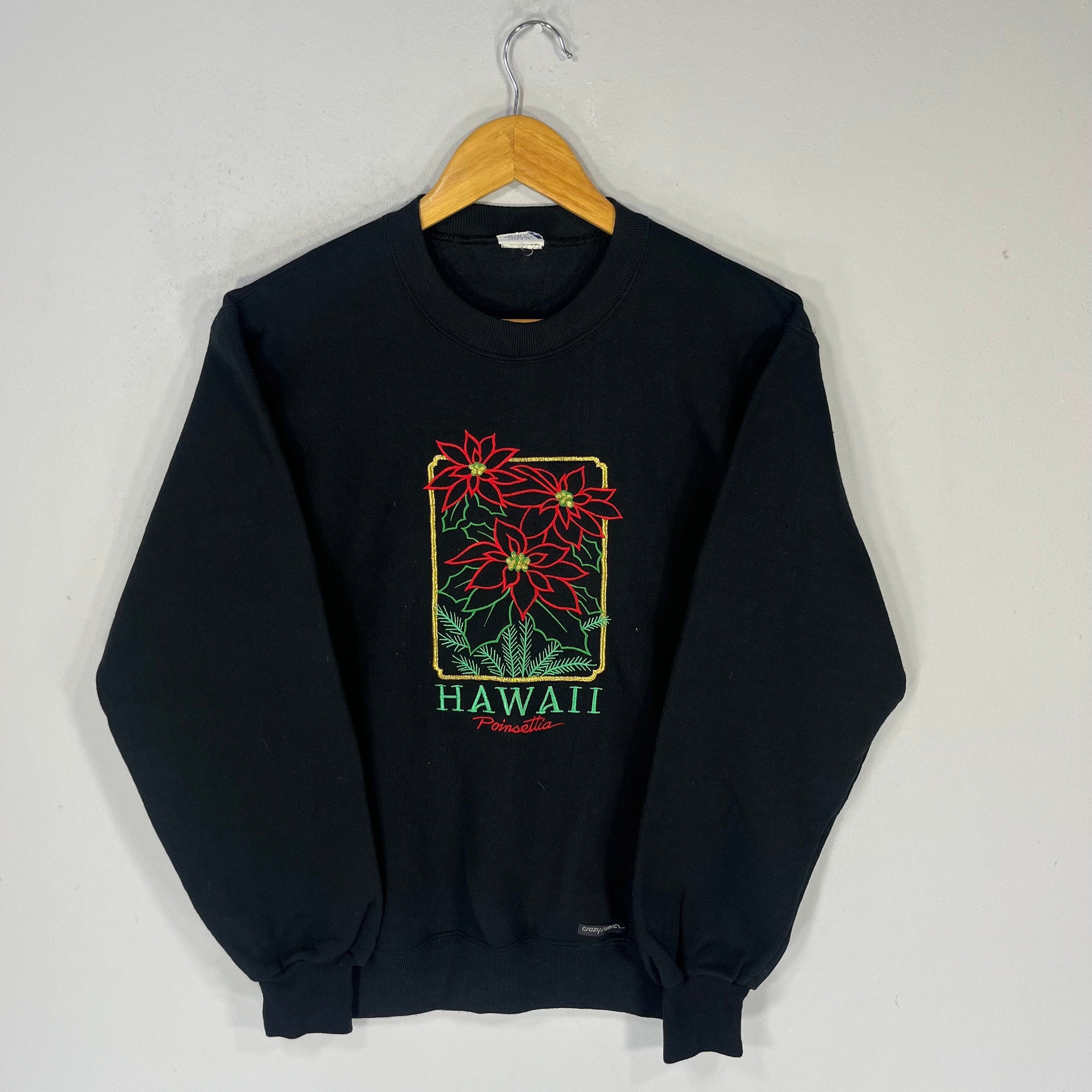 Vintage 90s Crazy Shirt Tag Hawaii Spellout Big Logo Embroidered Vintage Hawaii Sweater Pullover Crewneck Colour Black Size Small Graphic Tee – Feel-Good Design · High-Quality Print