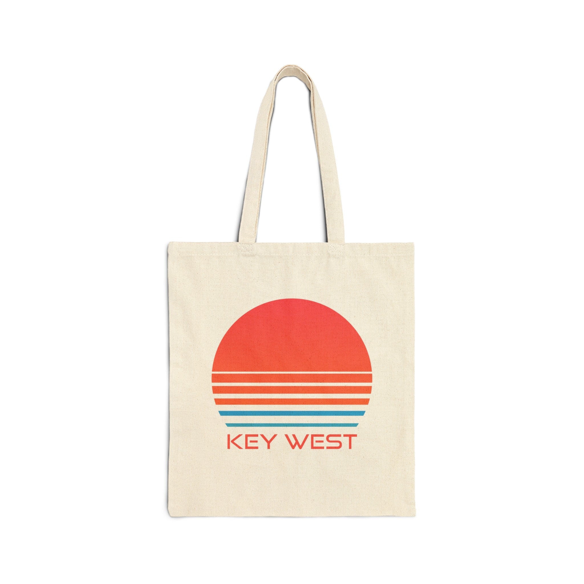 Key West Florida Retro 80s Cotton Canvas Key West Tote Bag Personalization Available Tote Bag – Easygoing Wear · Trending Graphic Apparel