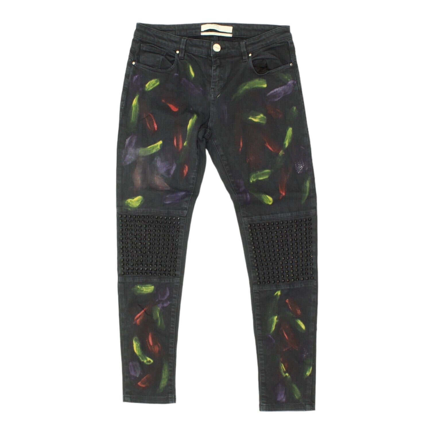 Pinko TAG Womens Black Slim Painted Jeans Vintage High End Designer Denim VTG Graphic Tee – Aesthetic Look · Trending Graphic Apparel
