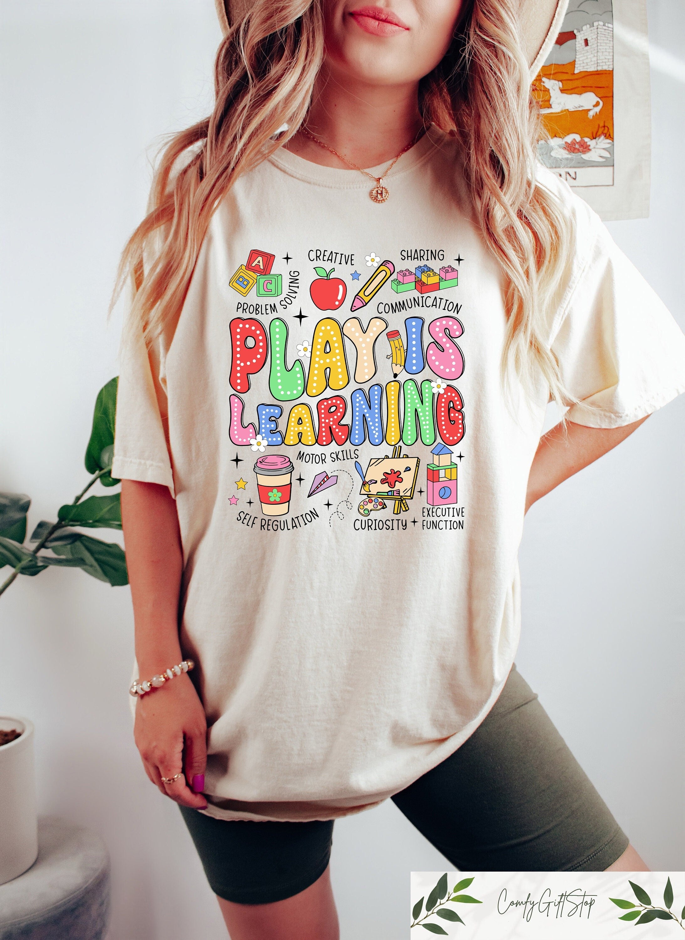 Play Is Learning Teacher Shirt SPED Teacher Shirt Groovy Teacher Shirt School Counselor Shirt Back To School Teacher Gifts Graphic Tee – Everyday Comfort · Must-Have Style