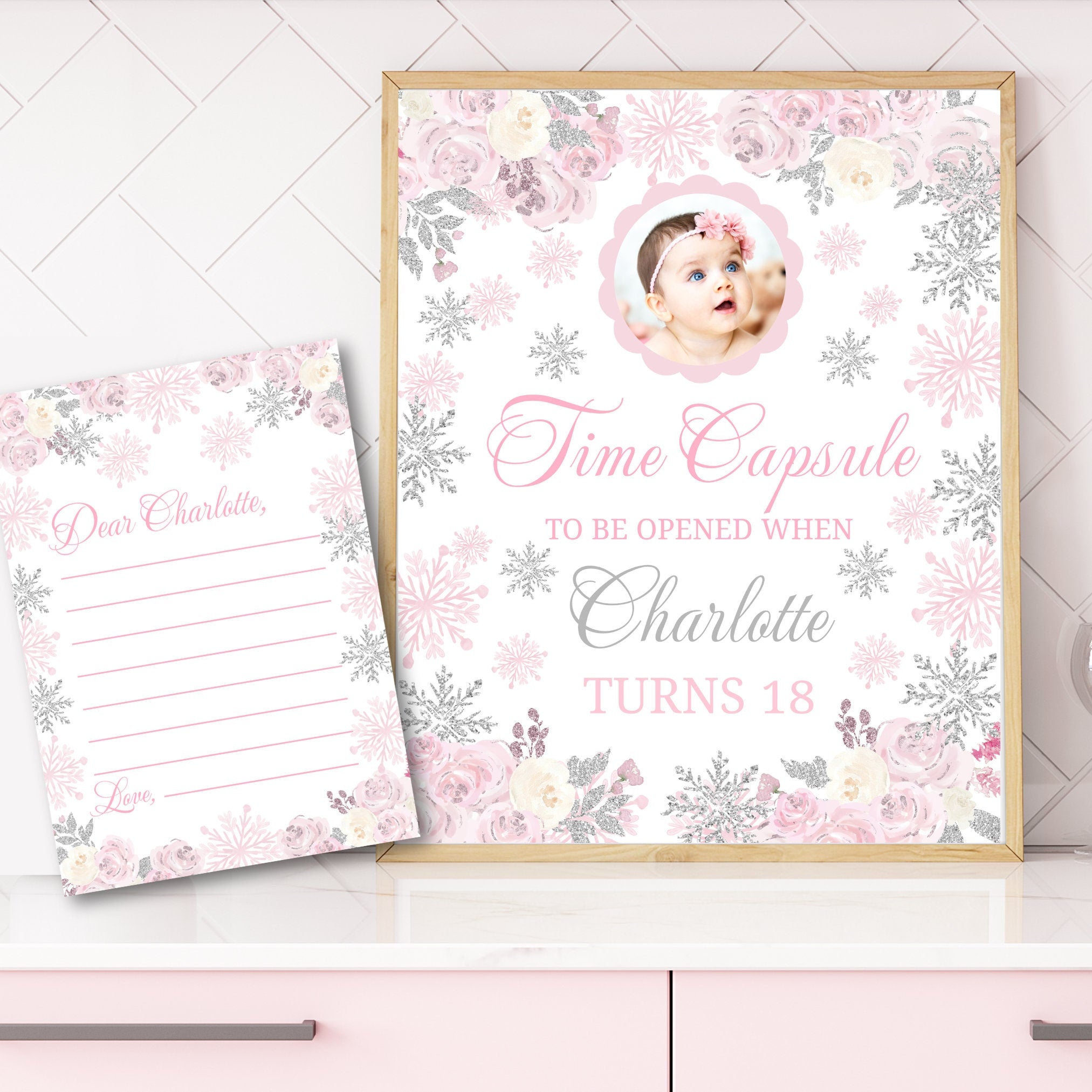 Winter Onederland Time Capsule Winter 1st Birthday Time Capsule Sign Winter Wonderland First Birthday Girl 1st Birthday Capsule Pink WO1 Graphic Tee – Bold Style · Must-Have Style