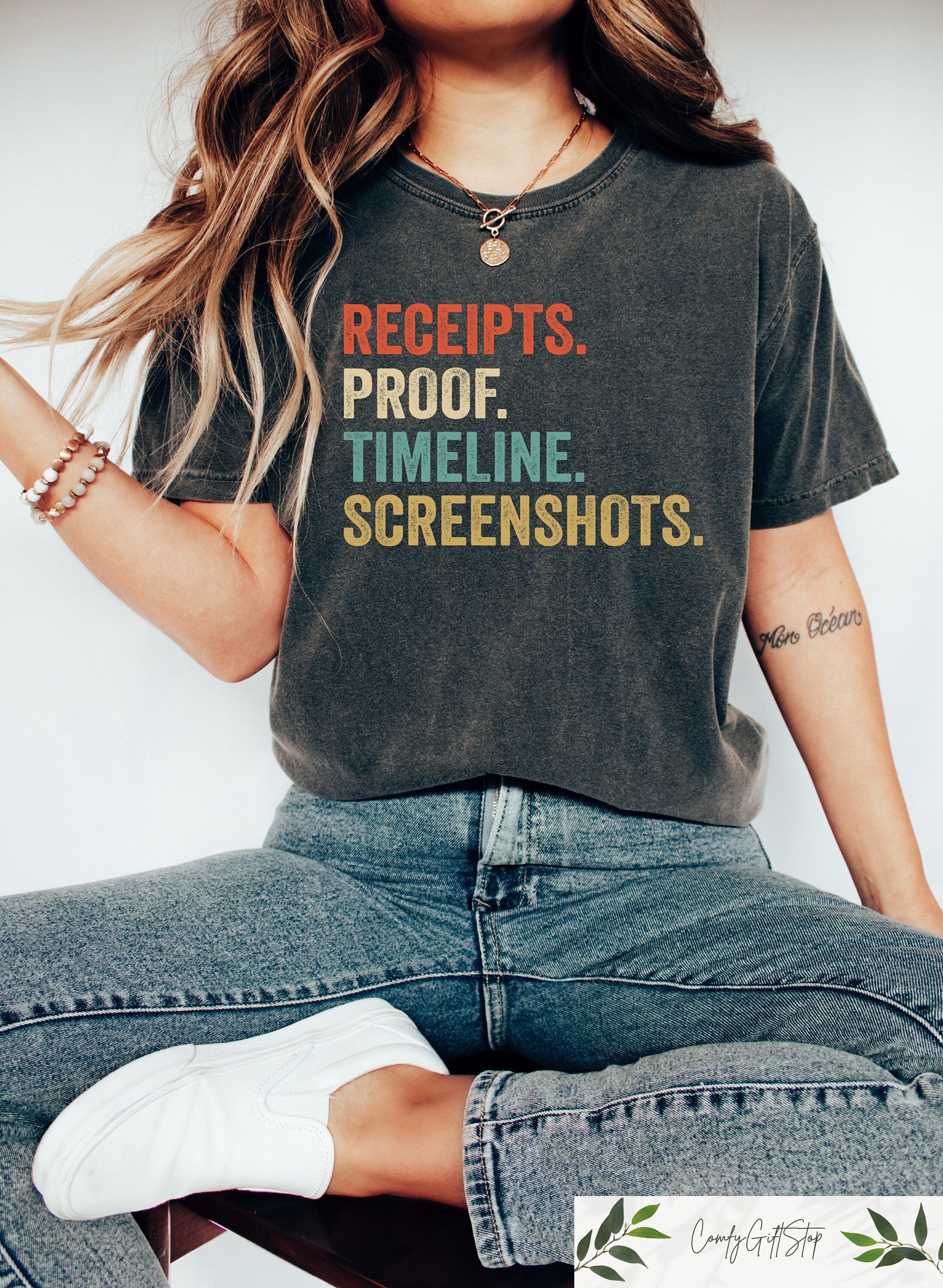 Receipts Proof Timeline Screenshots Shirt Perfect Formula Shirt Real Housewives Shirt Funny Shirt for Women Trendy Funny Tshirt Graphic Tee – Fan Favorite · High-Quality Print