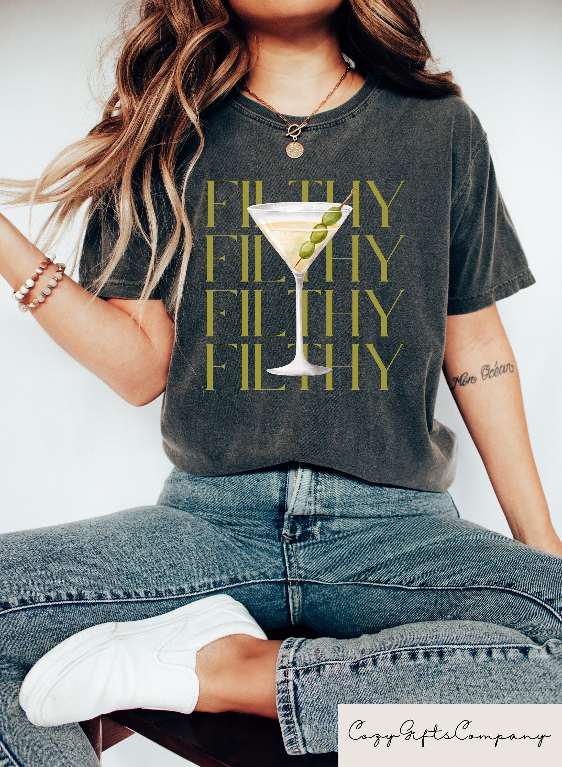 Filthy Martini Shirt Dirty Martini Lover Gift Bachelorette Party Shirt Martini Shirt Tini Time Tshirt Women39s Clothing Graphic Tee – Everyday Comfort · Great Gift For Fans