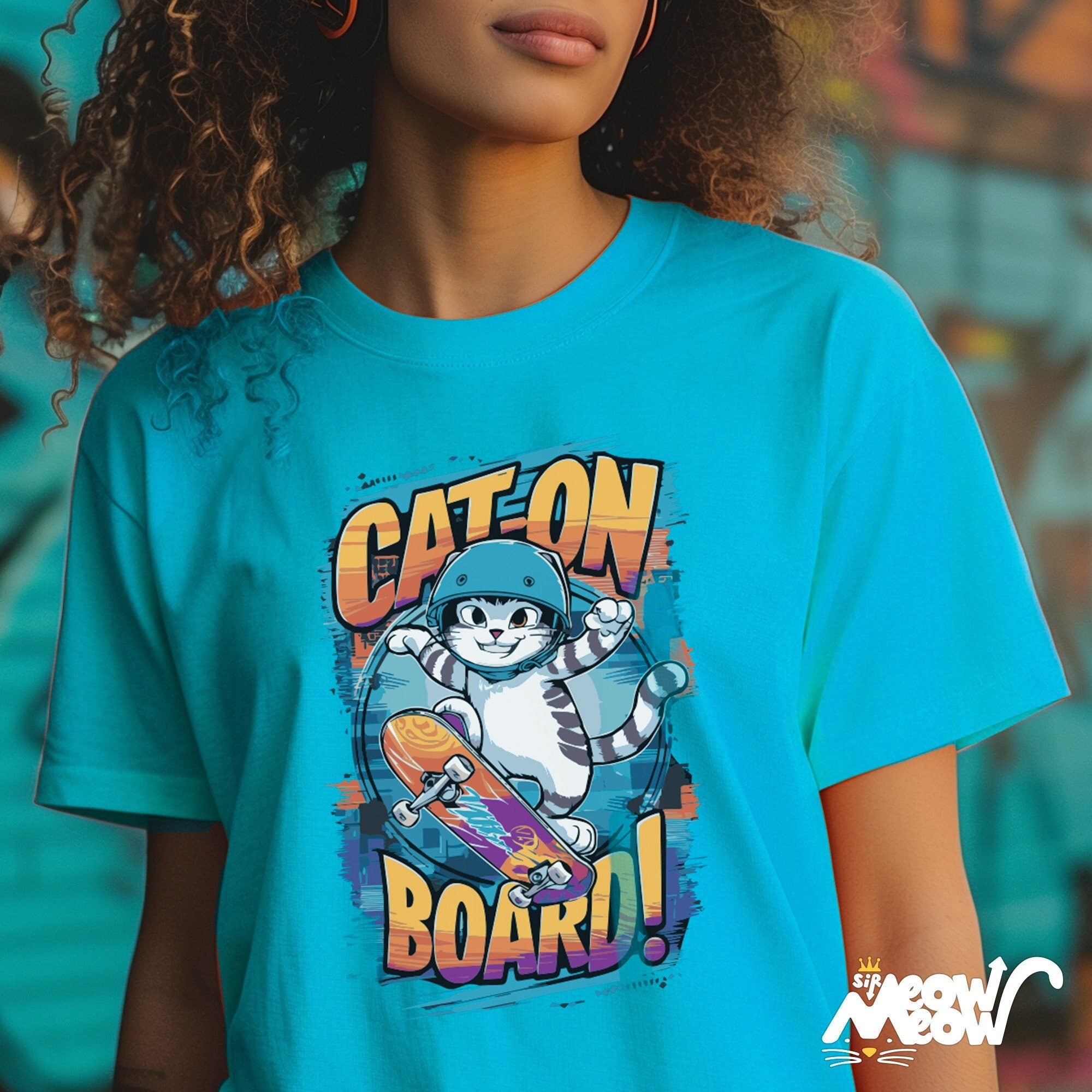 Cat on Board T Shirt Fun Skateboarding Cat Graphic Tee Perfect for Skaters and Cat Lovers Unique Gift Idea Casual Wear Graphic Tee – Feel-Good Design · Perfect For Daily Wear