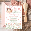 Our Little Wildflower Is Turning One Invitation Wildflower Birthday Invitation Template Girl First Birthday Invite with Photo Girl 1st WL23 Graphic Tee – Soft Feel · High-Quality Print